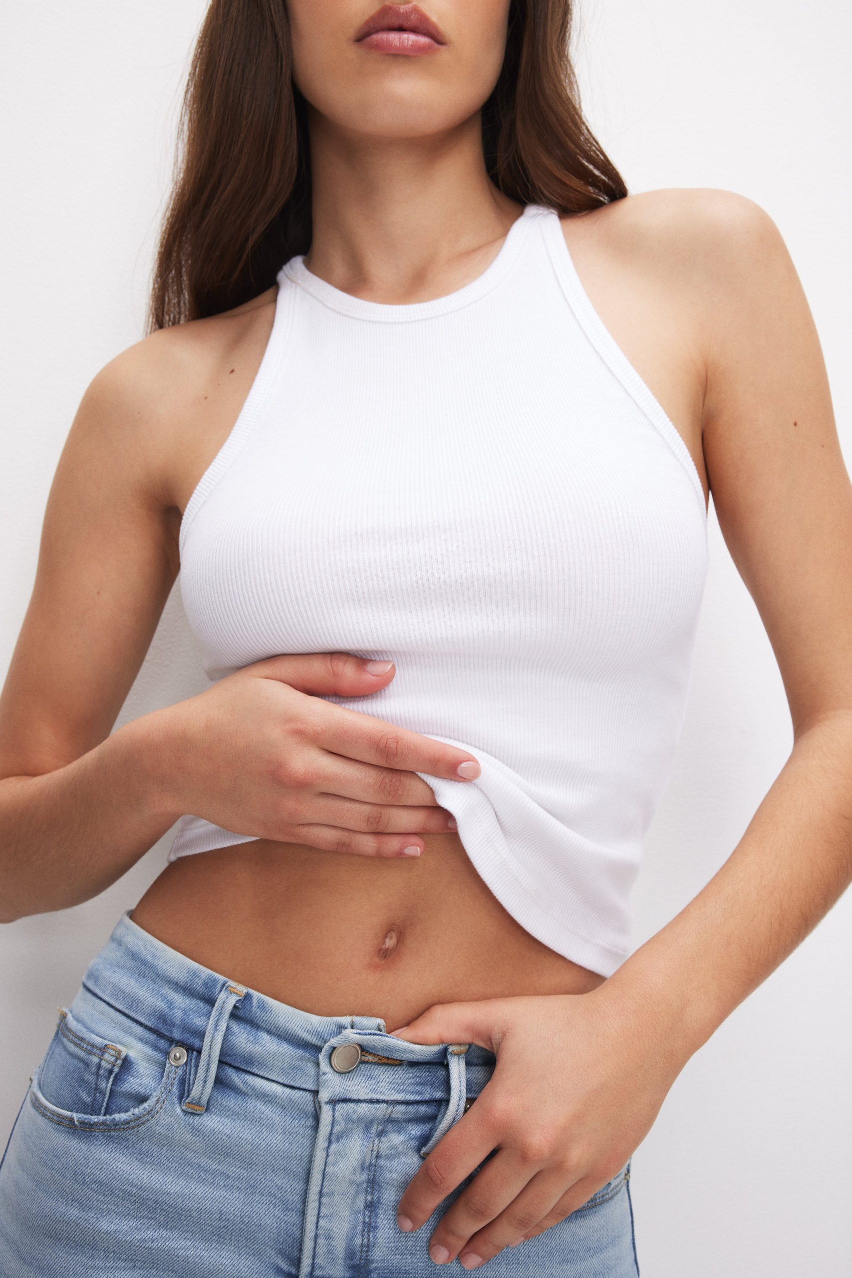 MICRO RIB CREWNECK TANK | WHITE001 - Image 2