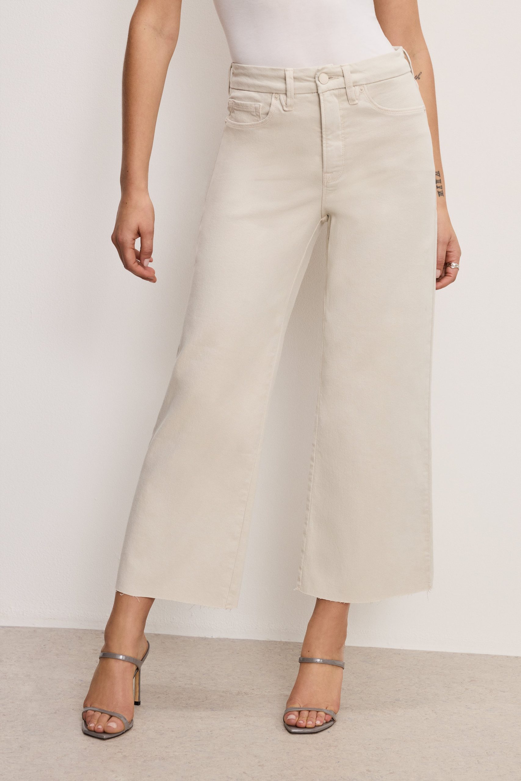 GOOD WAIST PALAZZO CROPPED JEANS | BONE001 - Image 2