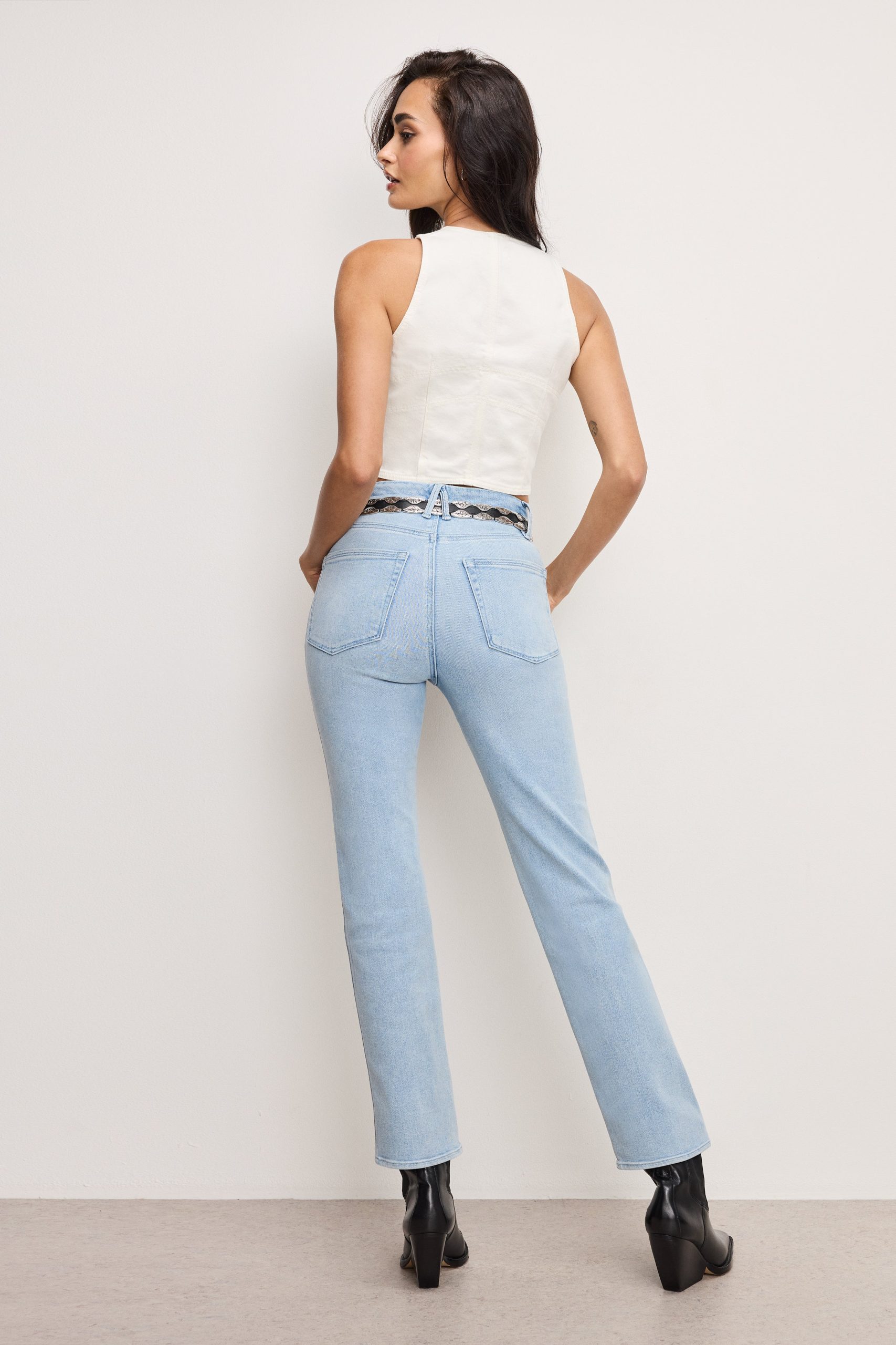 GOOD CURVE STRAIGHT COMPRESSION JEANS | INDIGO949 - Image 3