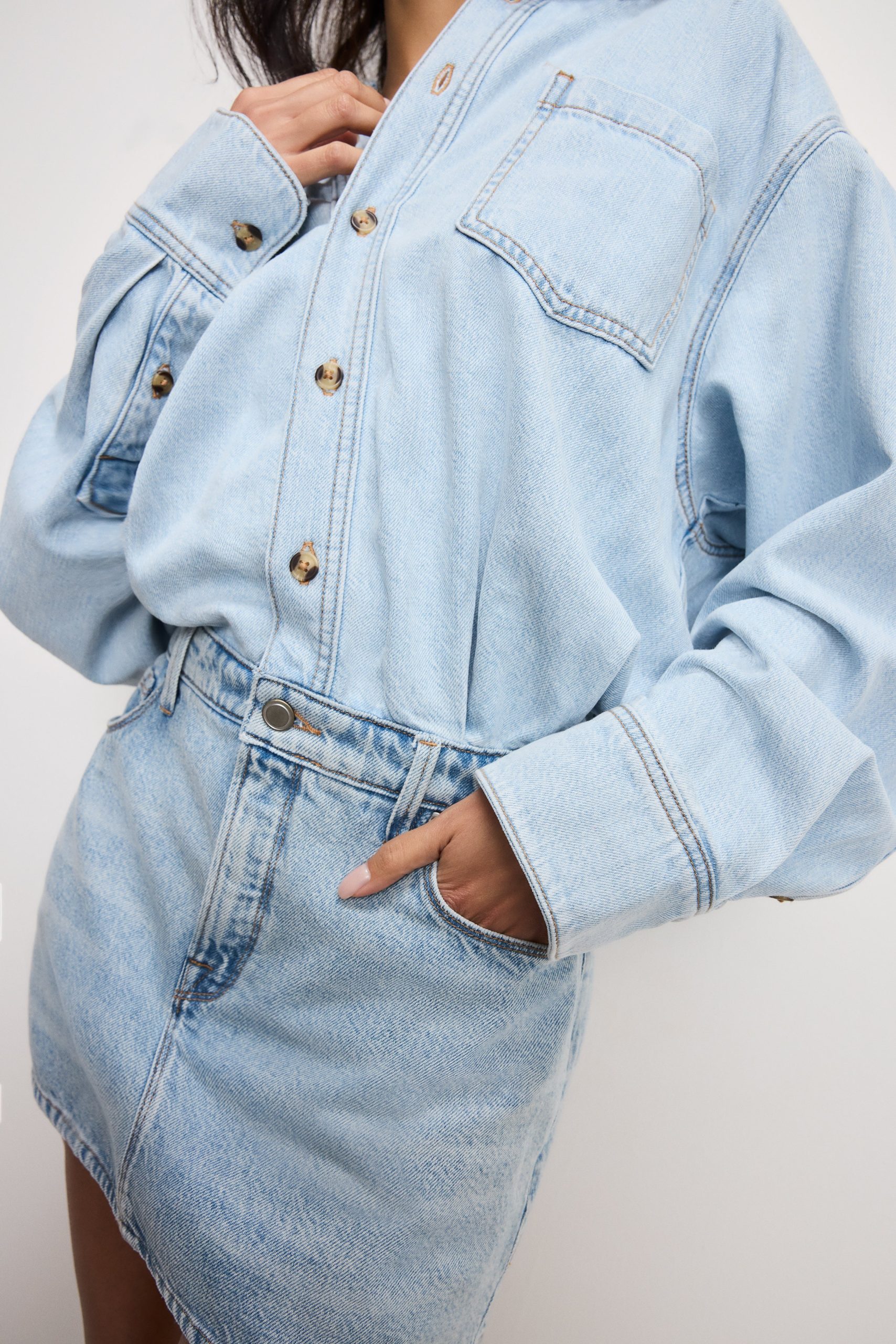 DENIM SHIRT DRESS | INDIGO795 - Image 4