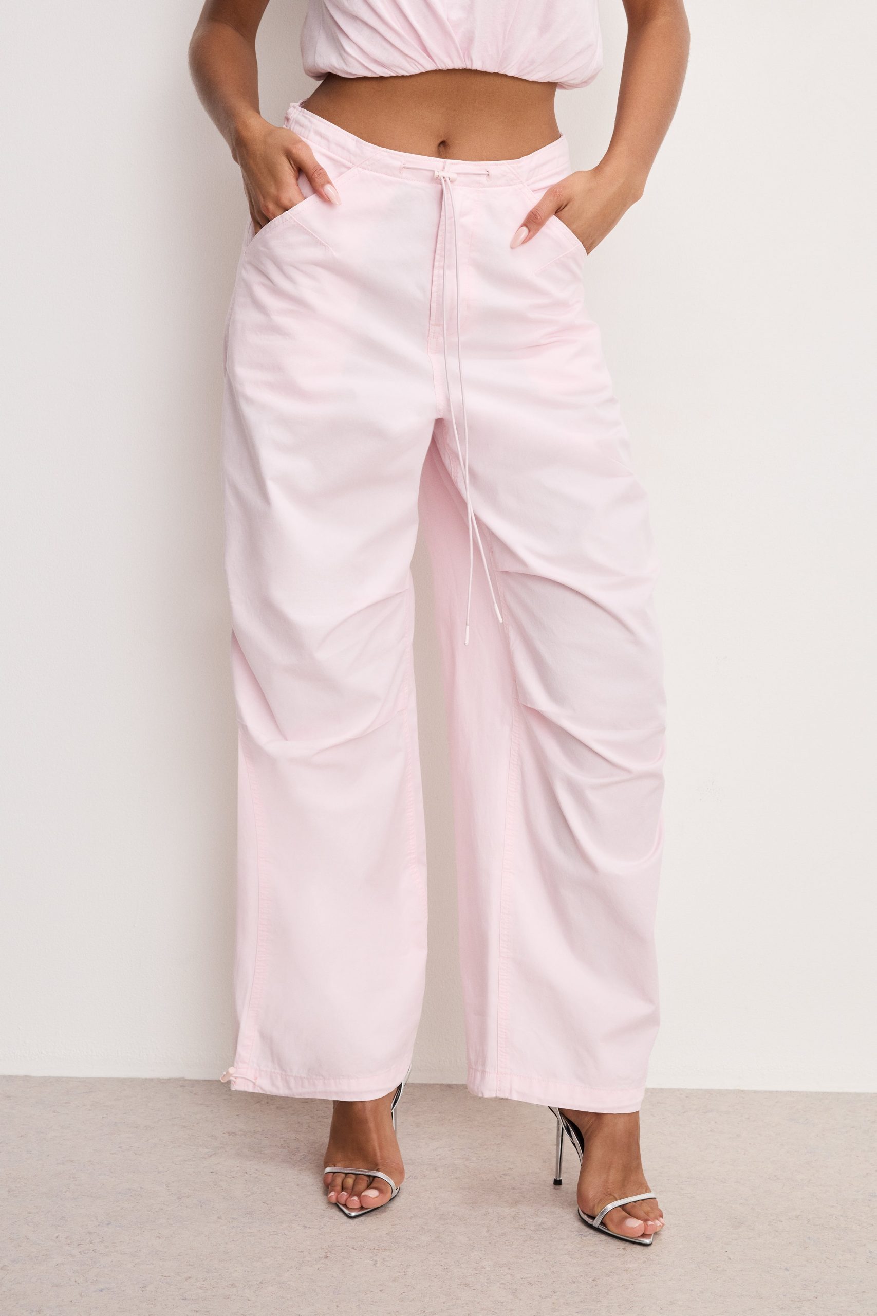 TWILL PARACHUTE PANTS | BUBBLEGUM005 - Image 3