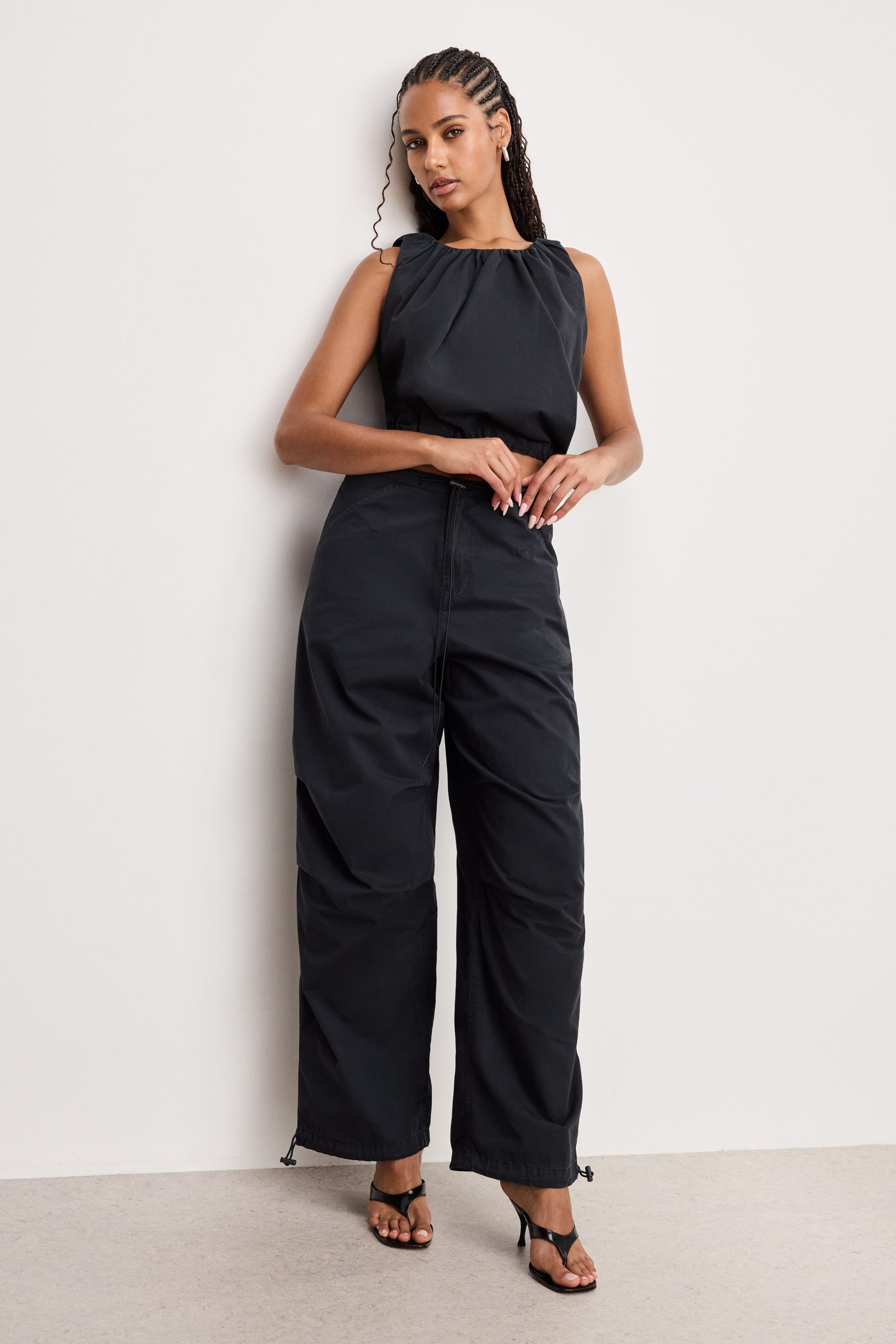 TWILL PARACHUTE PANTS | BLACK001 - Image 6