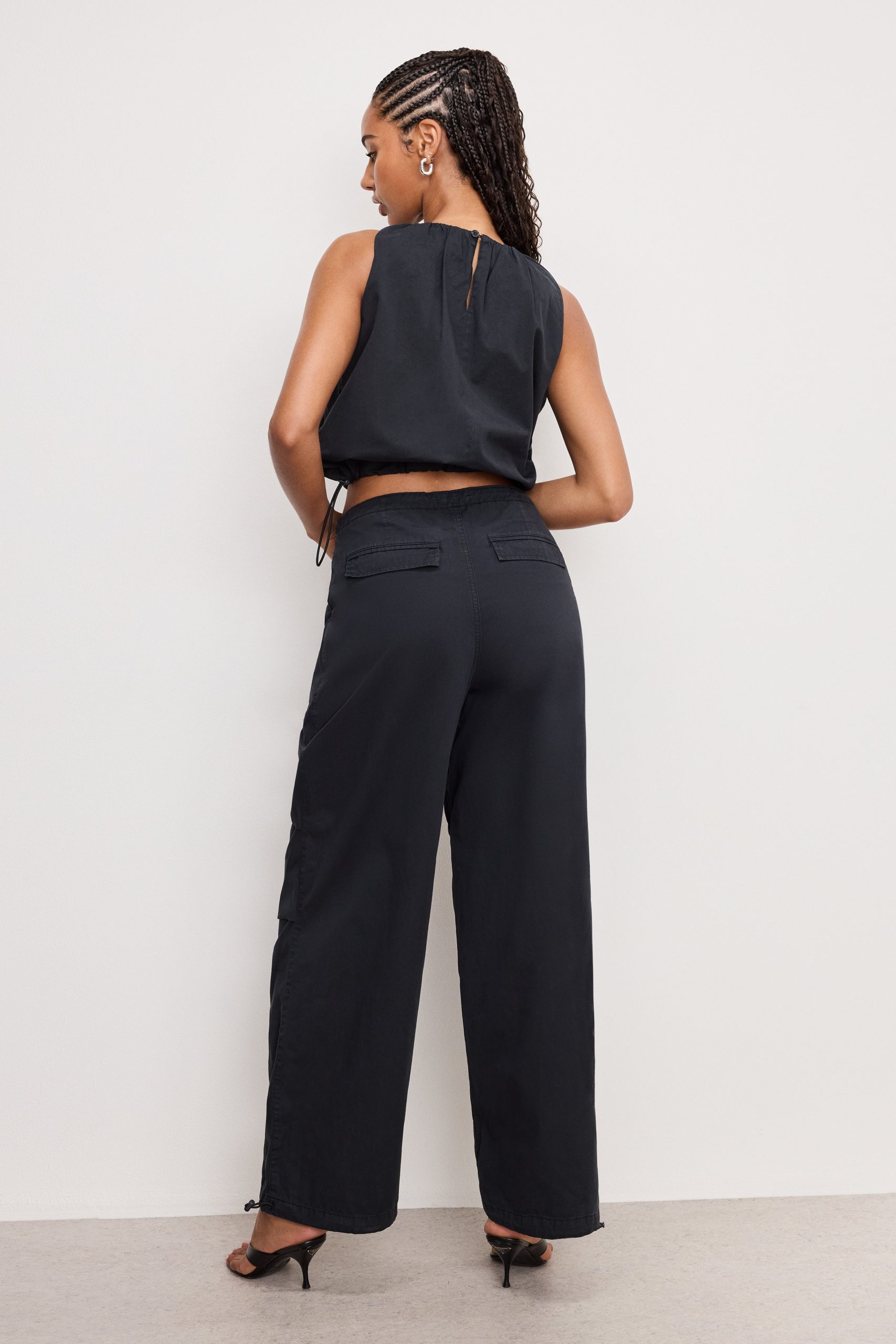 TWILL PARACHUTE PANTS | BLACK001 - Image 2