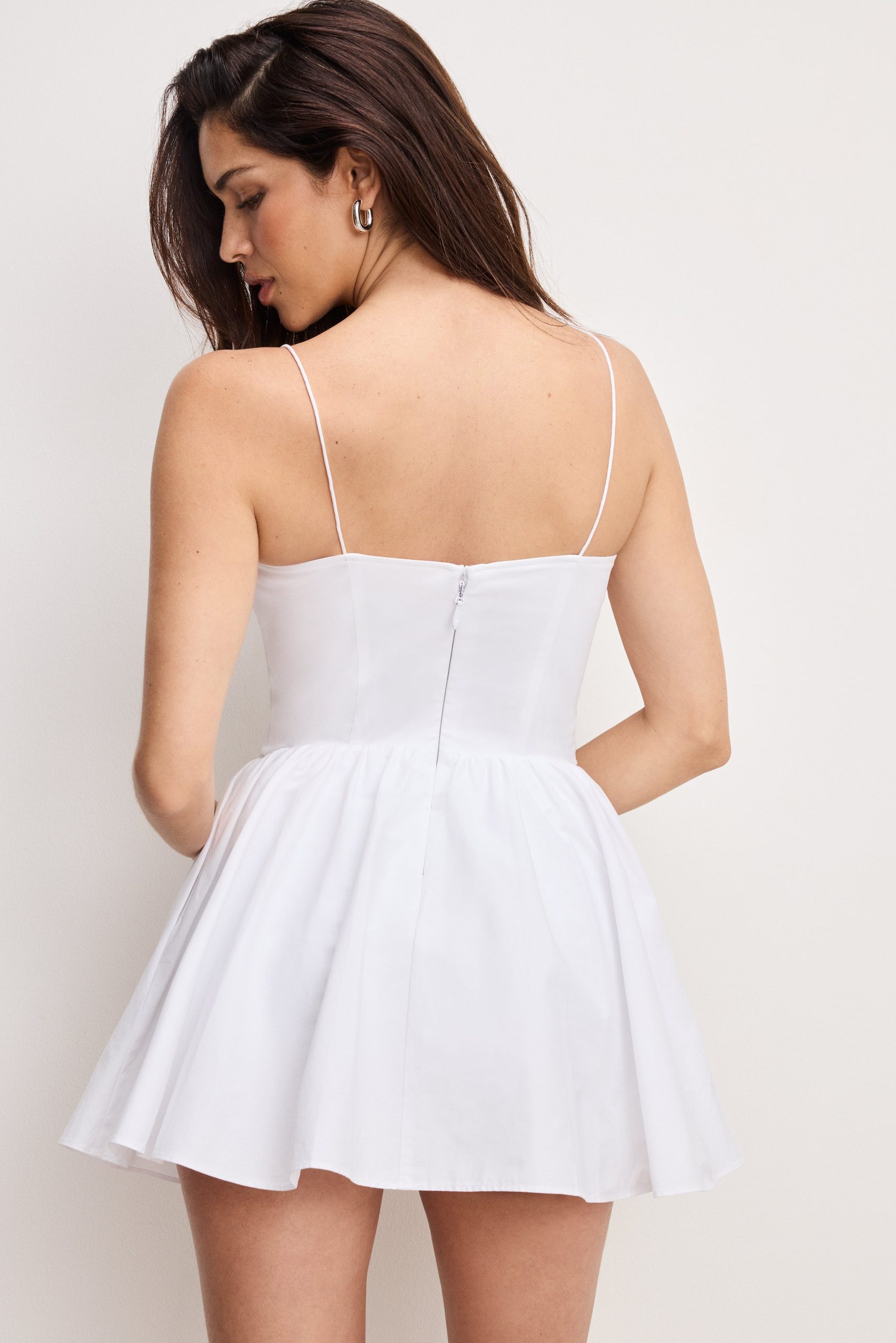 POPLIN MINI DRESS | WHITE001 - Image 3