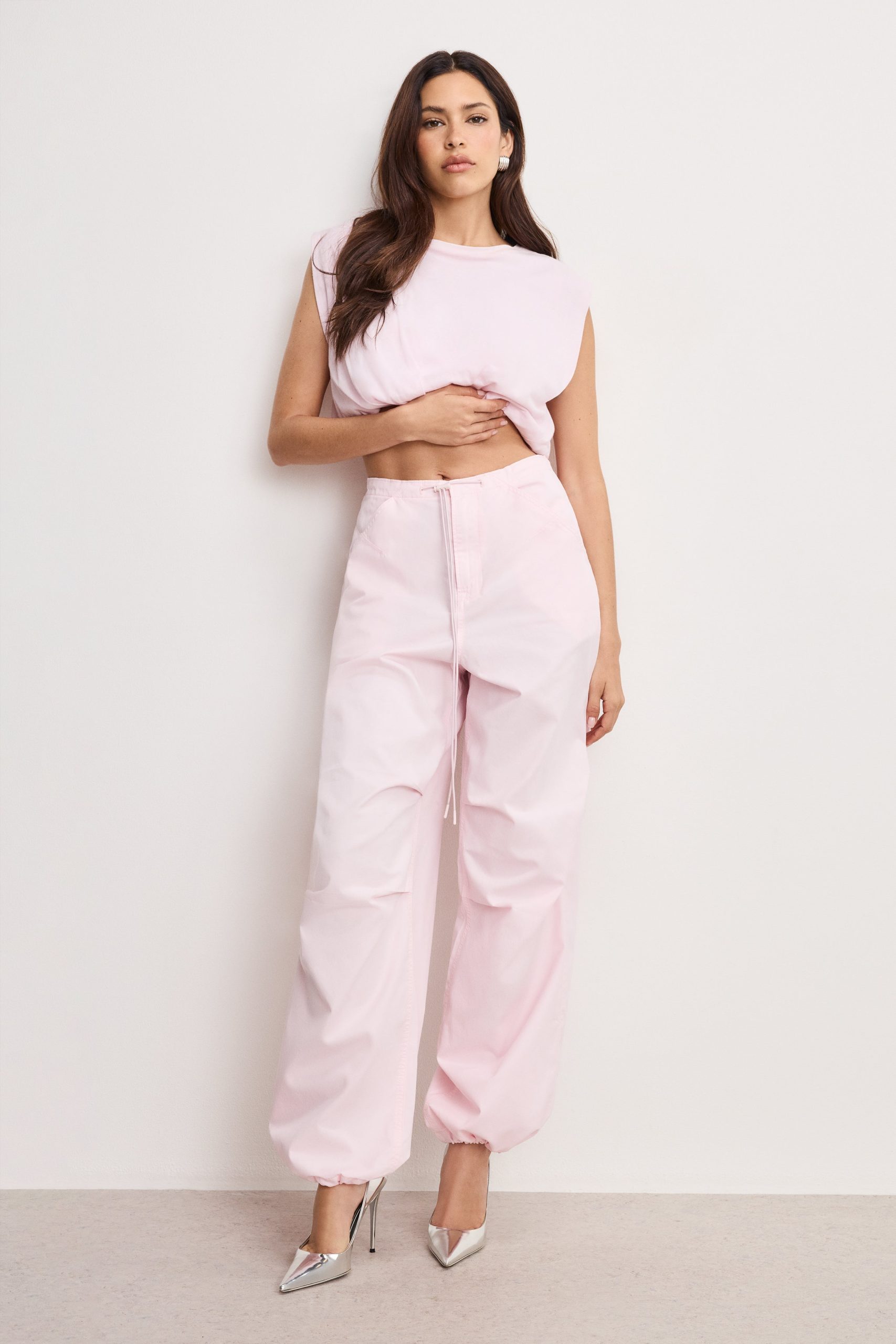 TWILL PARACHUTE PANTS | BUBBLEGUM005 - Image 2