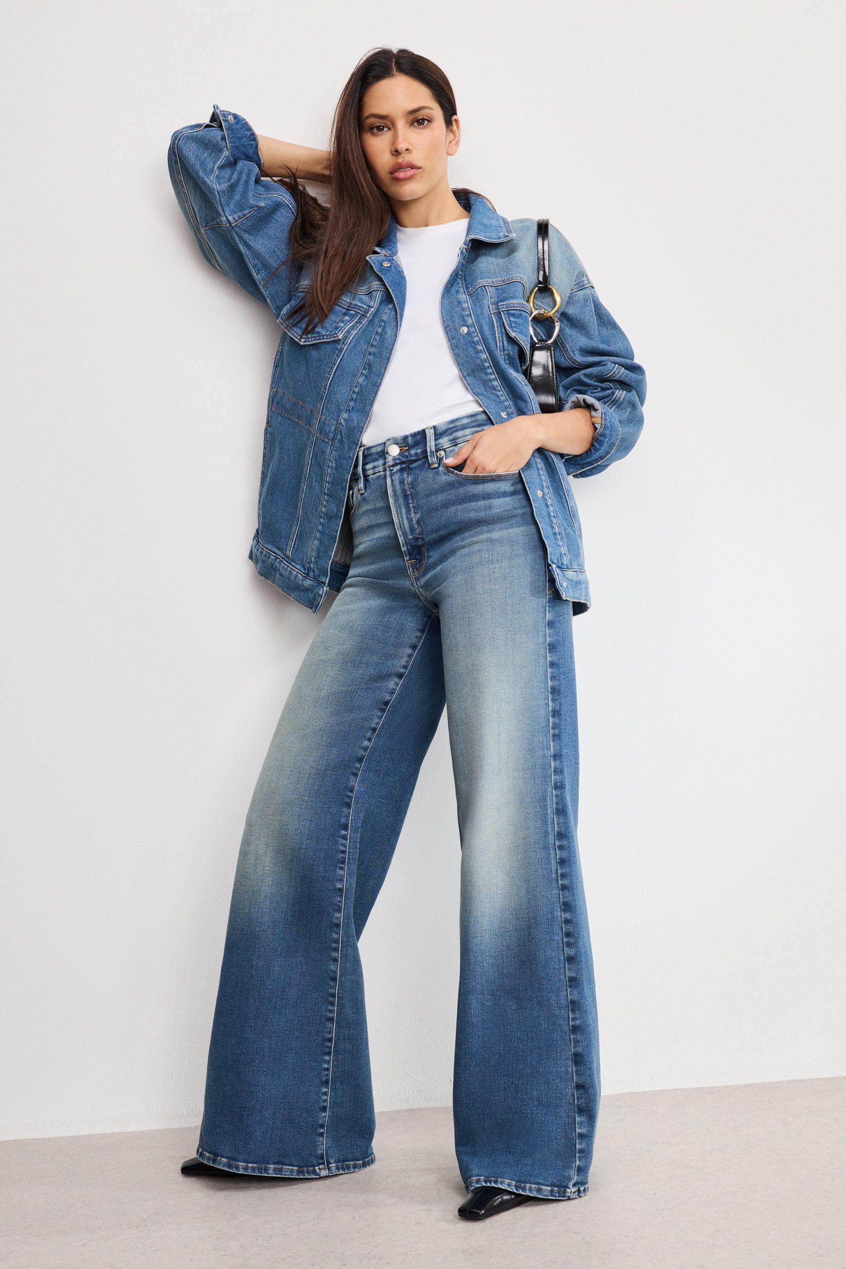 SOFT TECH GOOD WAIST PALAZZO JEANS | INDIGO986