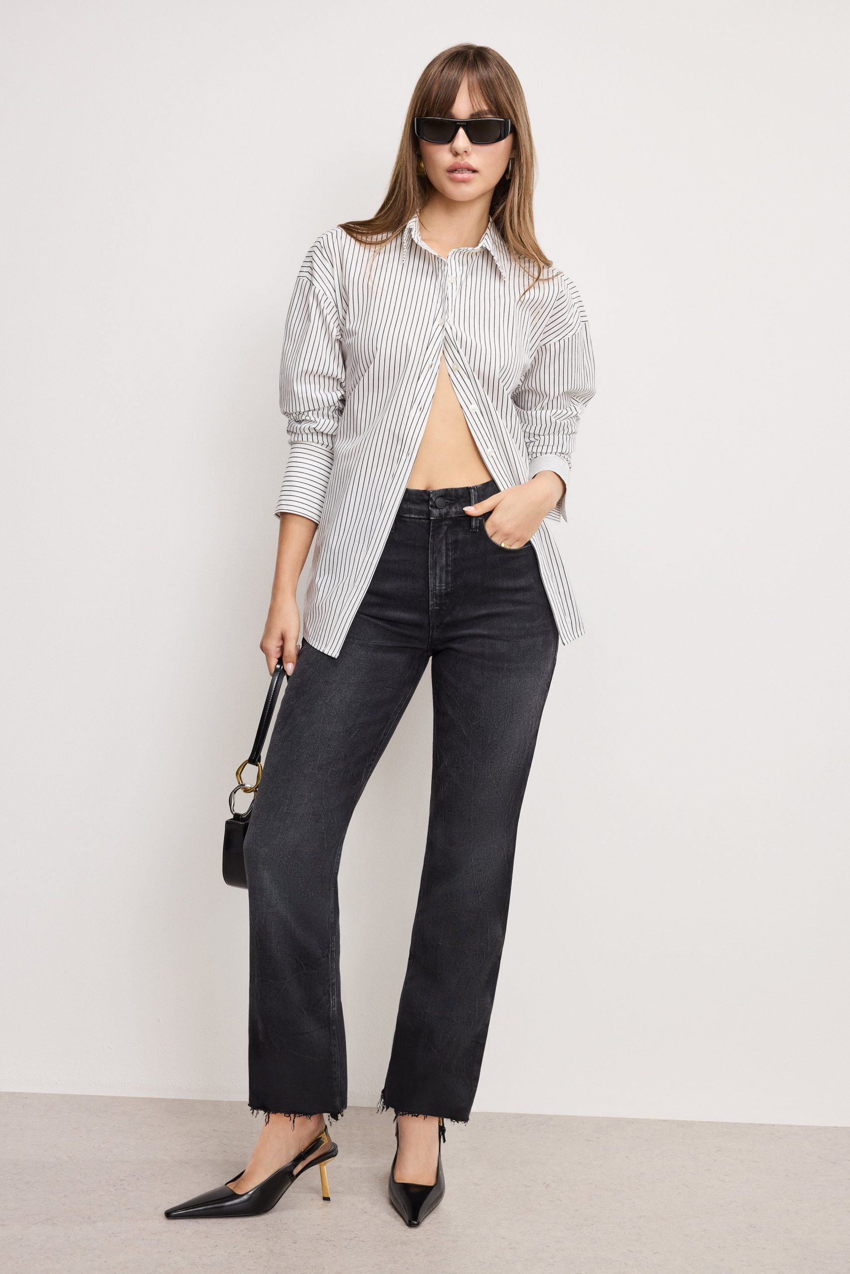 GOOD ICON STRAIGHT ANKLE JEANS | BLACK404