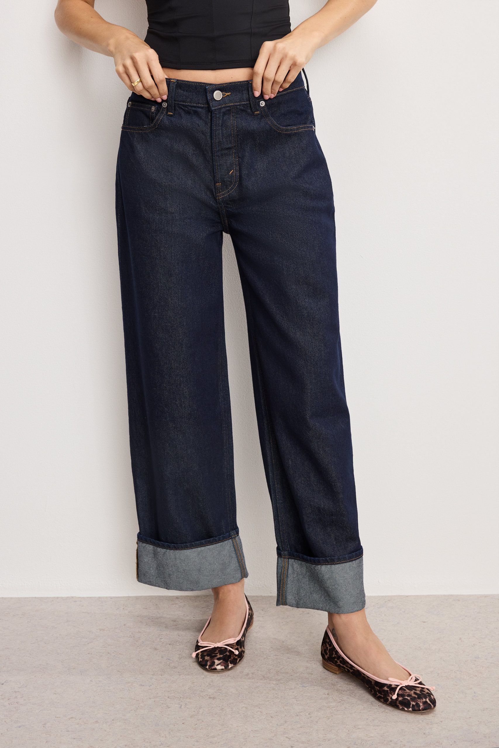 GOOD LOW RISE BAGGY CUFFED JEANS | INDIGO1006 - Image 2