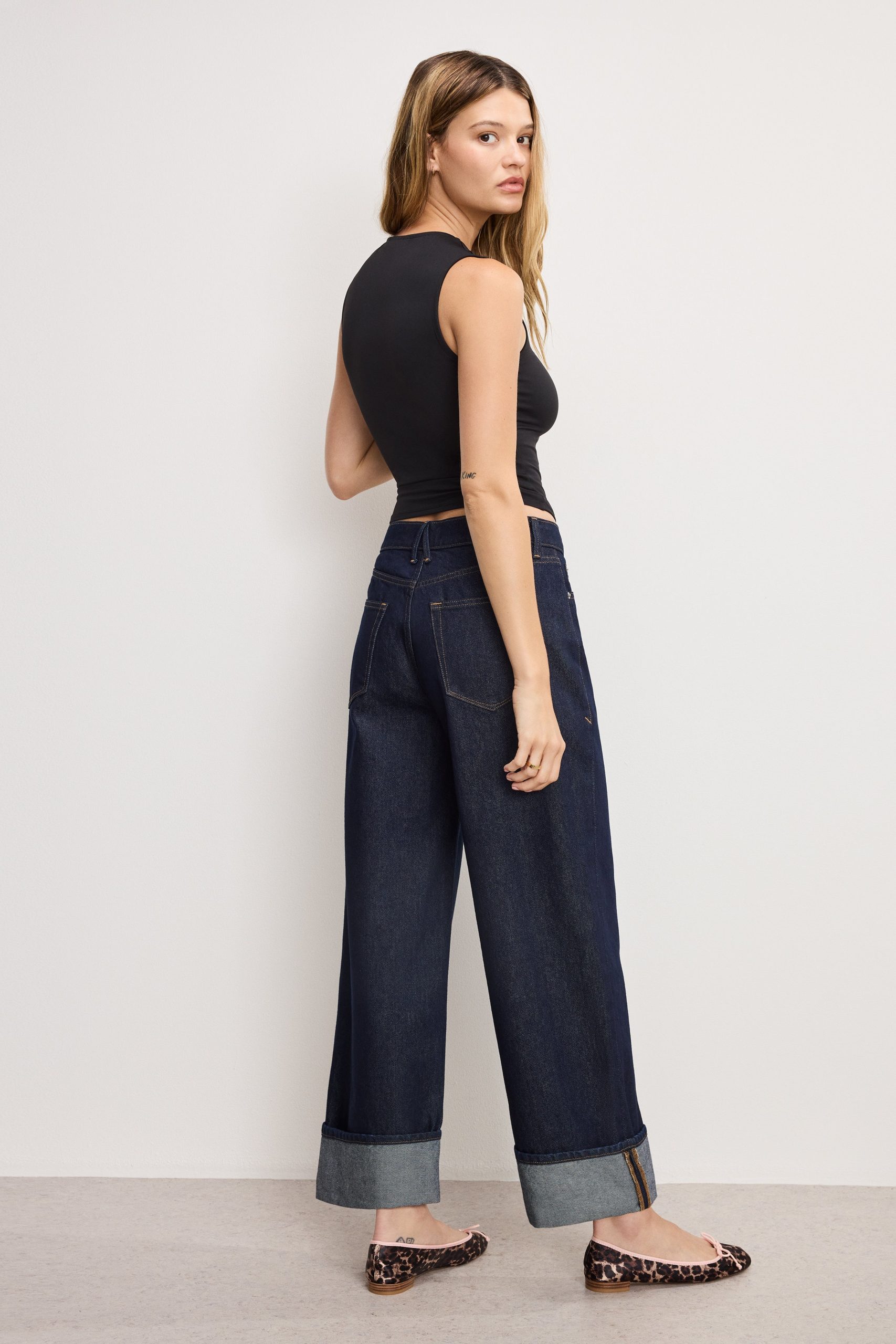 GOOD LOW RISE BAGGY CUFFED JEANS | INDIGO1006 - Image 5