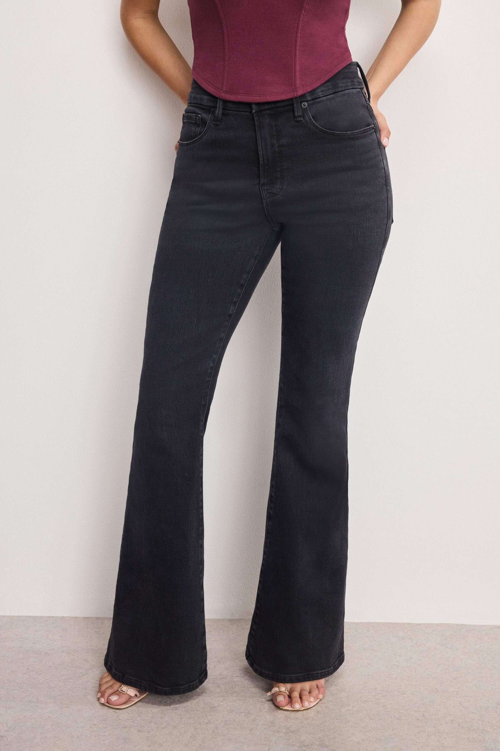 DOLLY JOLEANS PETITE FLARE JEANS | BLACK391 - Image 2