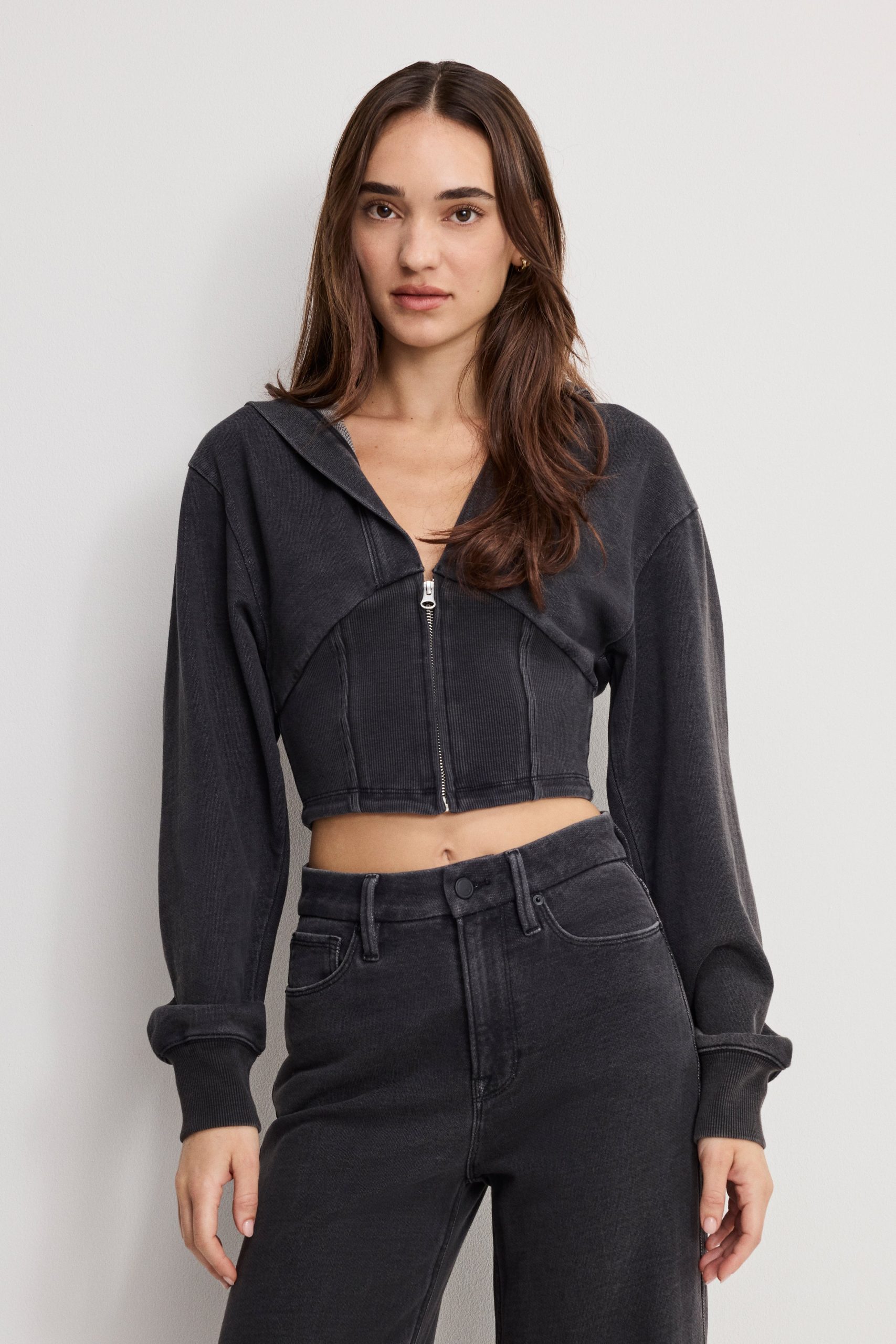 JEANIUS ZIP UP HOODIE | BLACK430