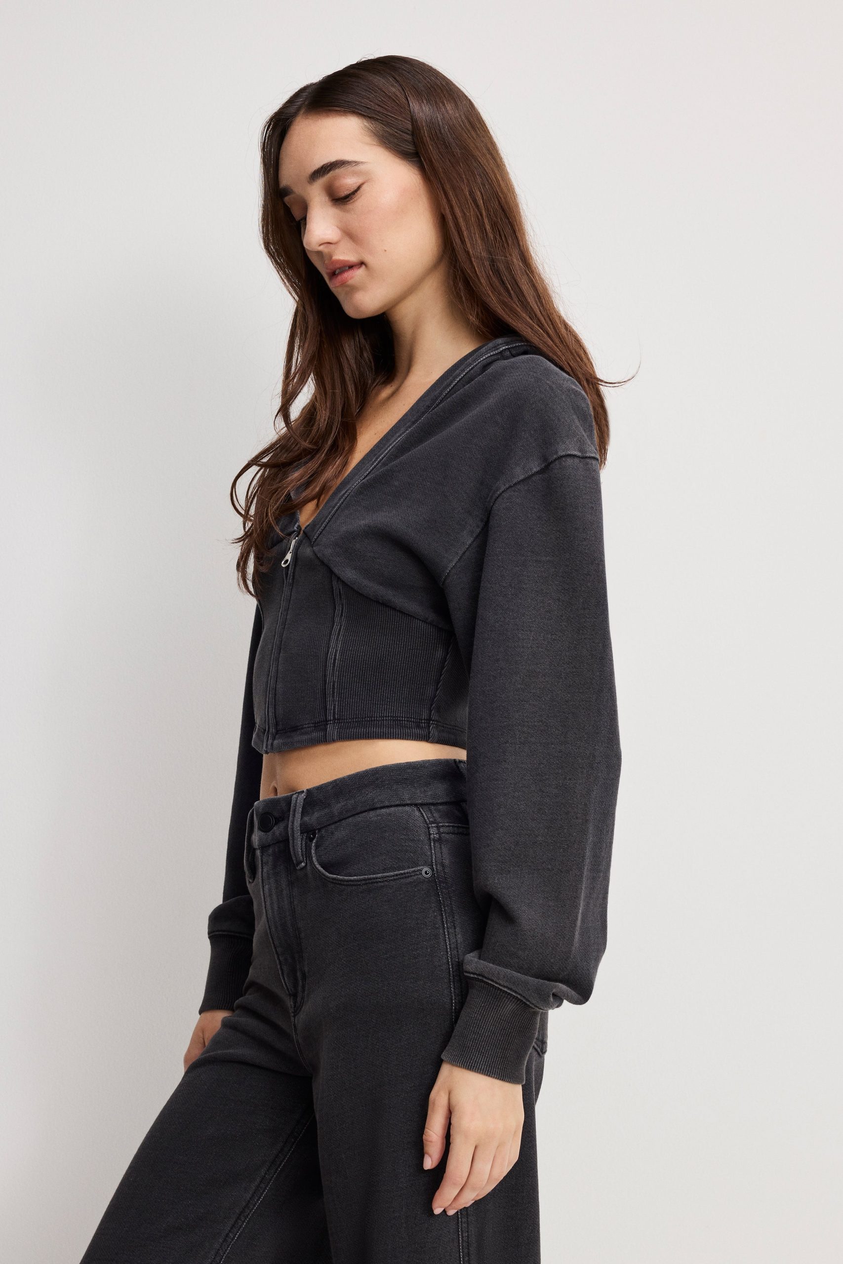 JEANIUS ZIP UP HOODIE | BLACK430 - Image 4