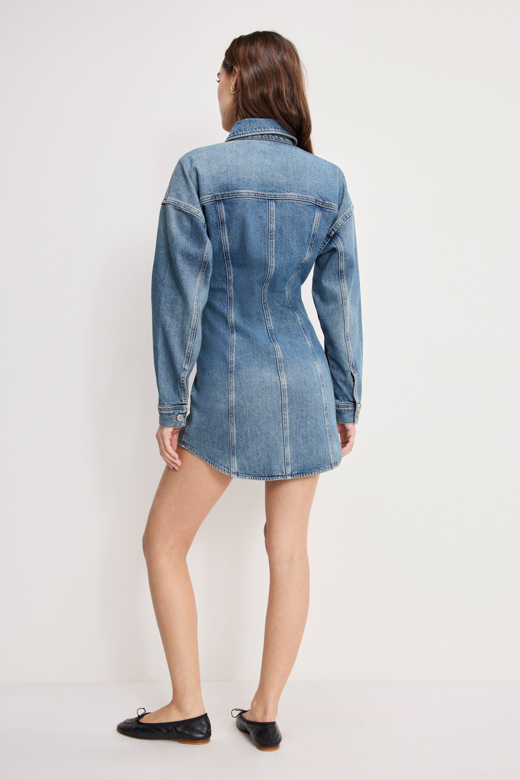 SHAPED DENIM DRESS | INDIGO1100 - Image 4