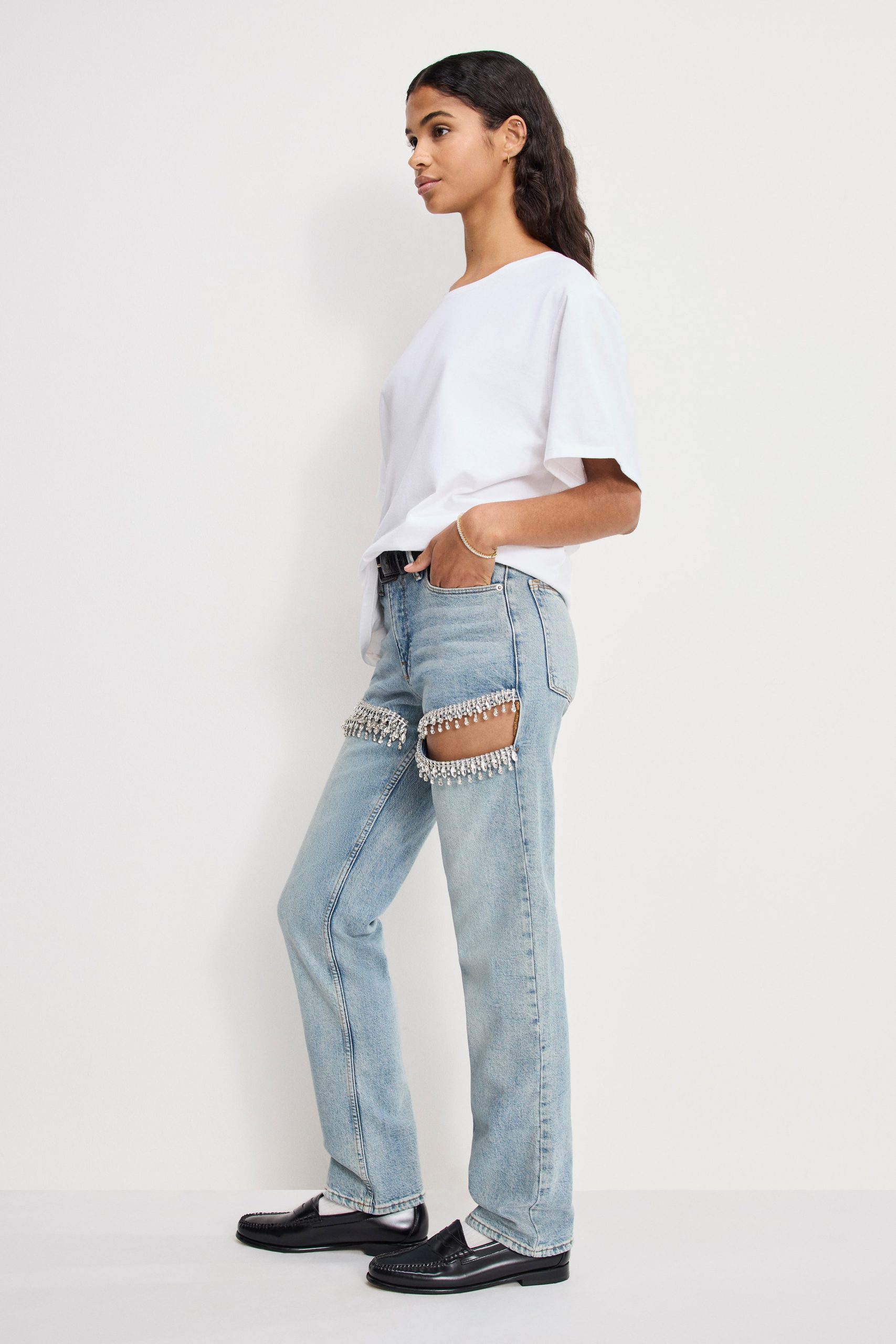 GOOD ICON STRAIGHT DIAMOND JEANS | INDIGO357 - Image 2