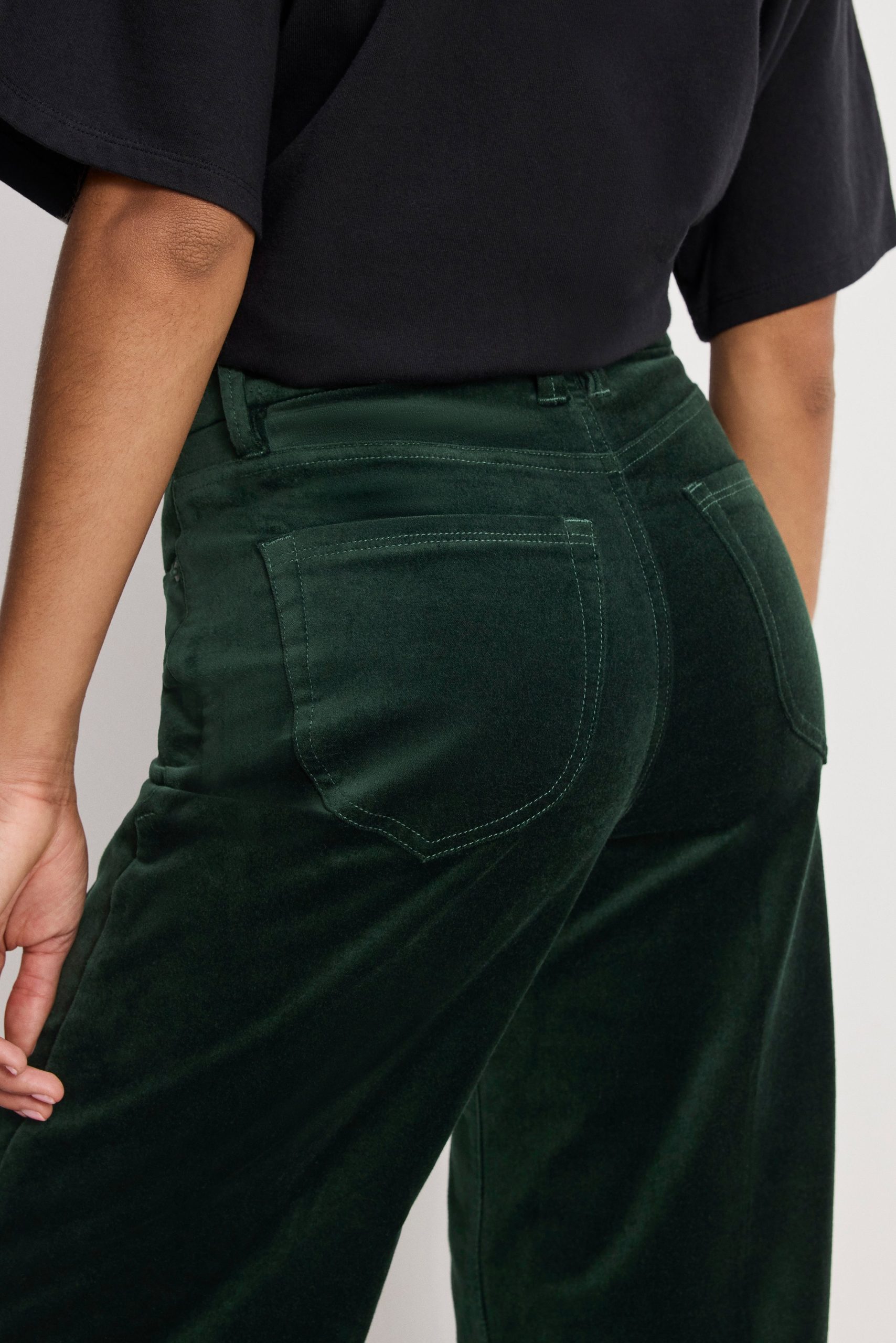 VELVET GOOD WAIST PALAZZO PANTS | PINE GREEN003 - Image 4