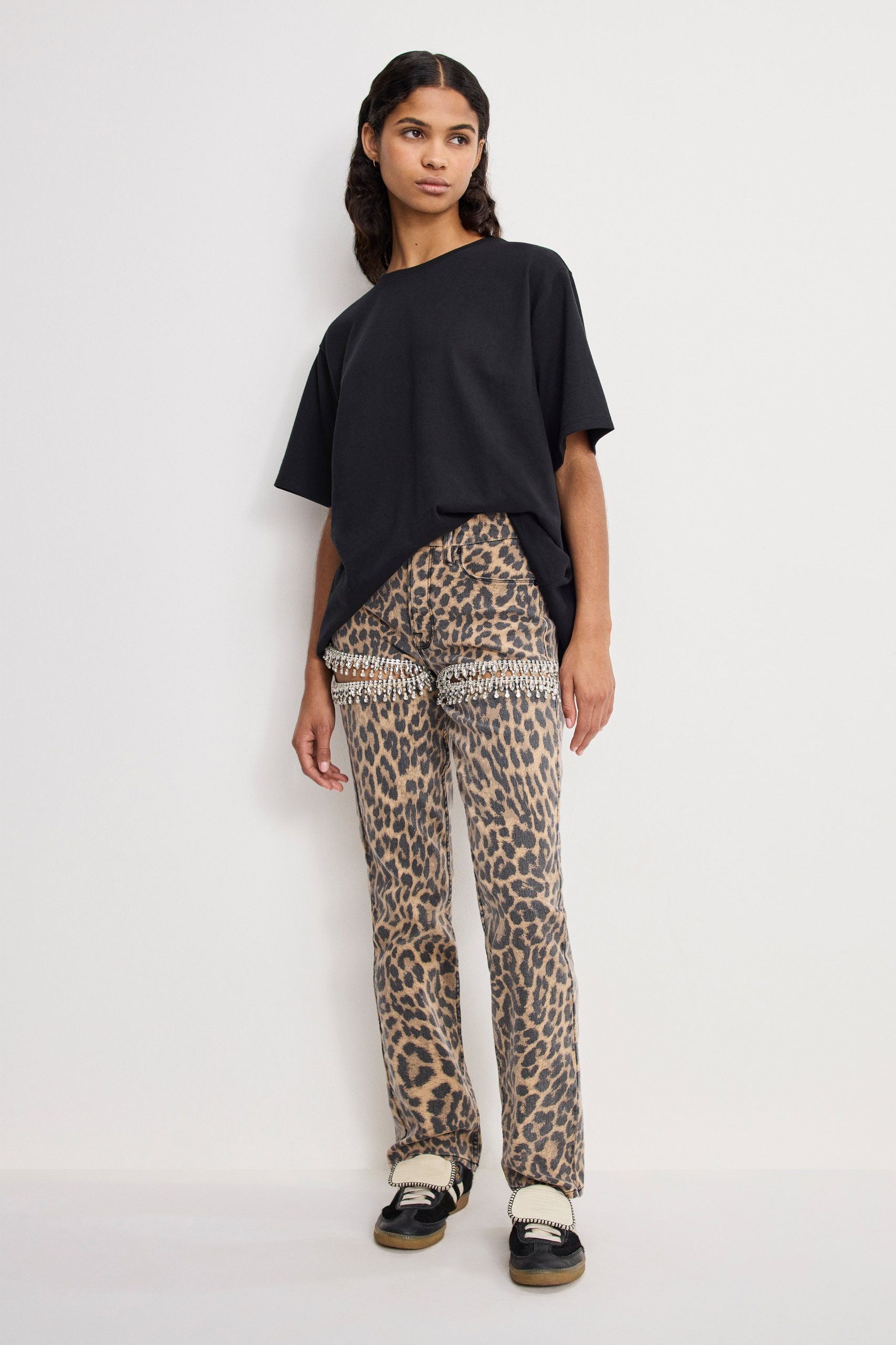LEOPARD GOOD ICON STRAIGHT DIAMOND JEANS | LUCKY LEOPARD001