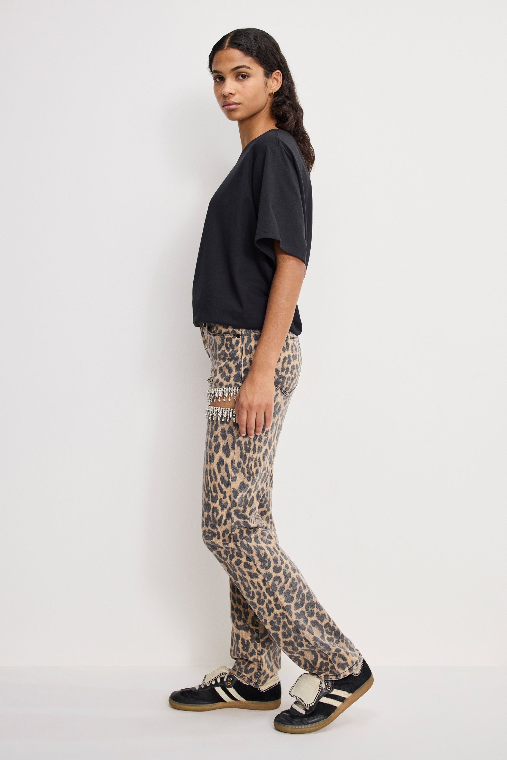 LEOPARD GOOD ICON STRAIGHT DIAMOND JEANS | LUCKY LEOPARD001 - Image 3