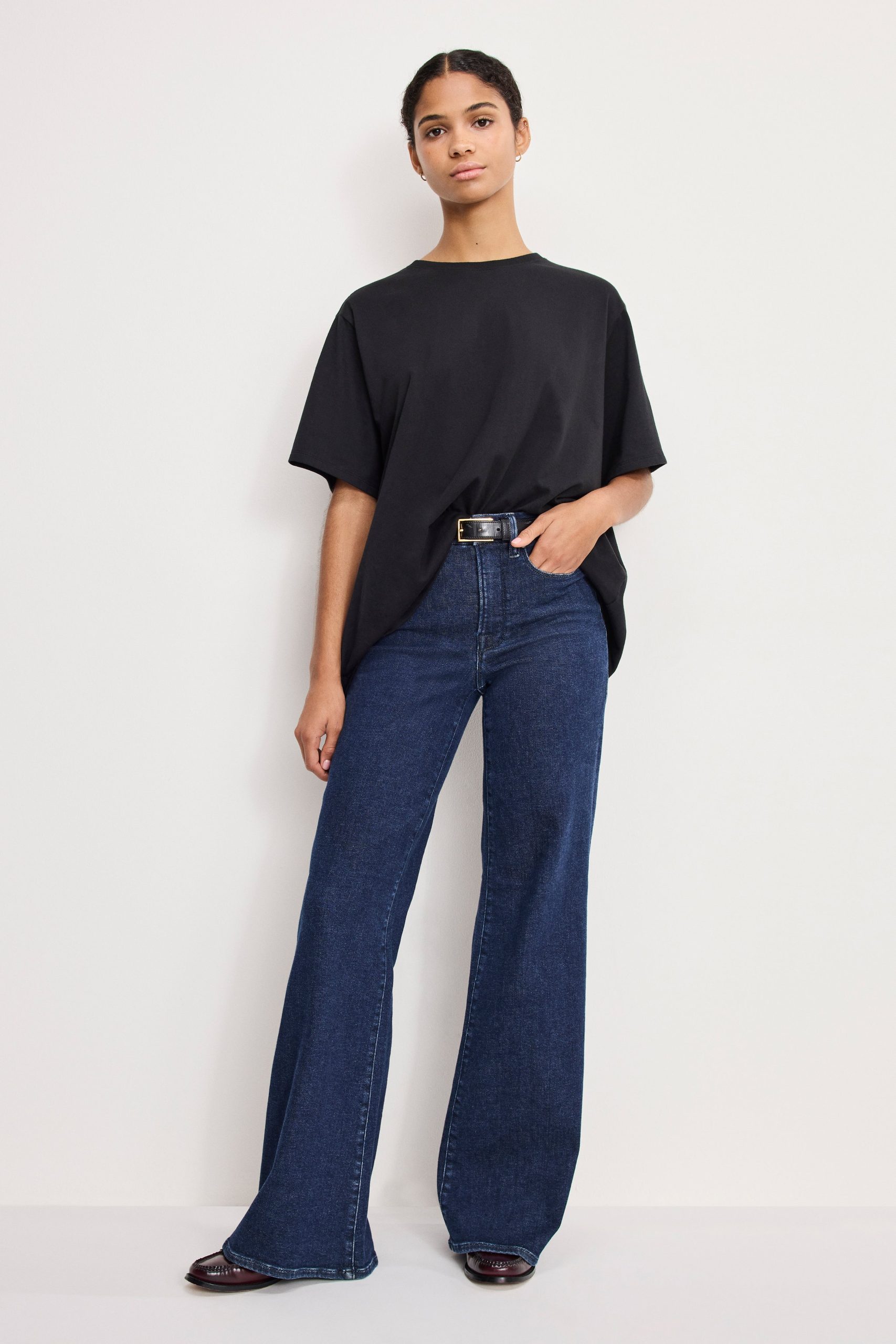 GOOD WAIST PALAZZO JEANS | INDIGO985