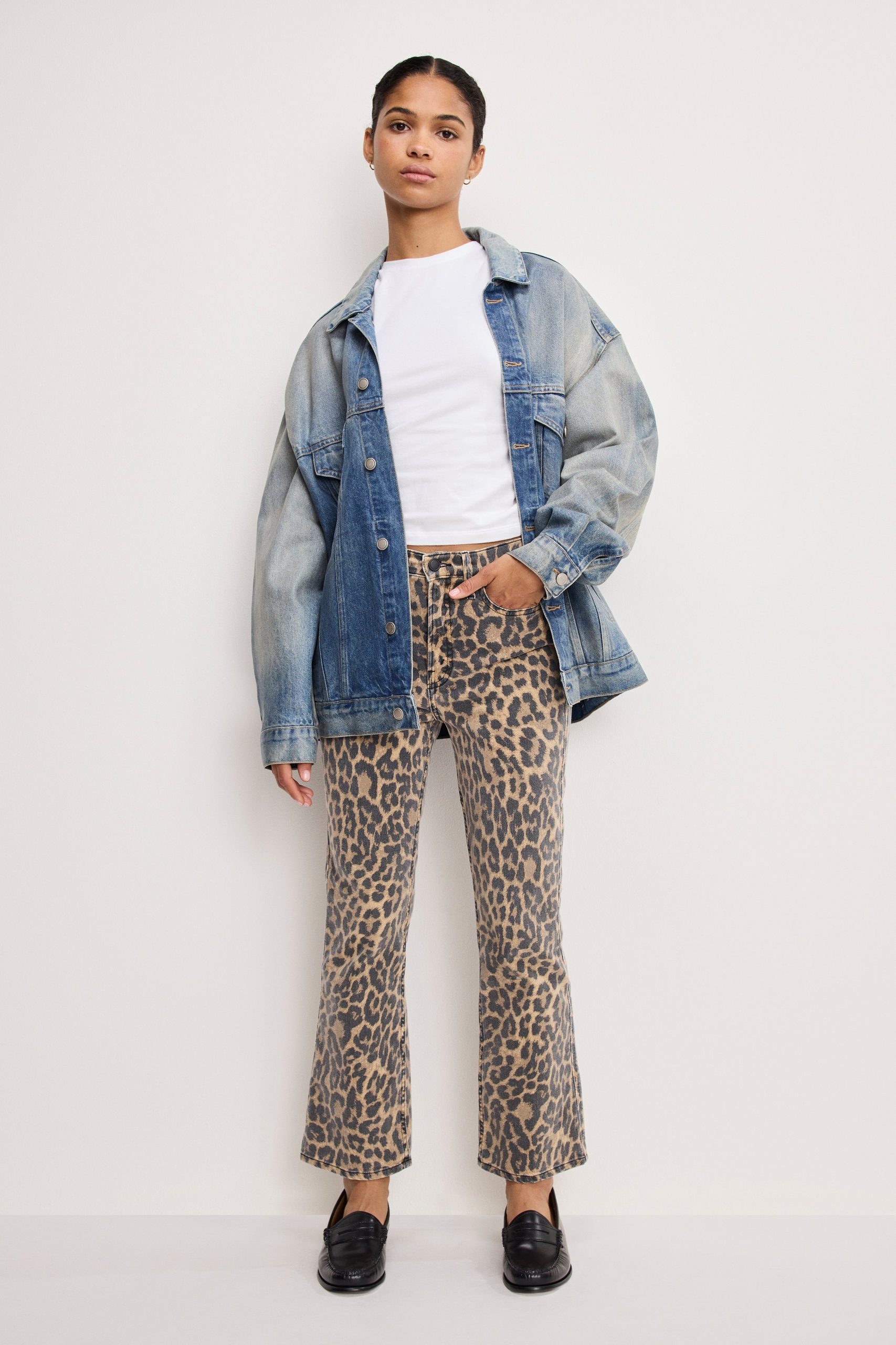 GOOD KICK FLARE LEOPARD JEANS | LUCKY LEOPARD001