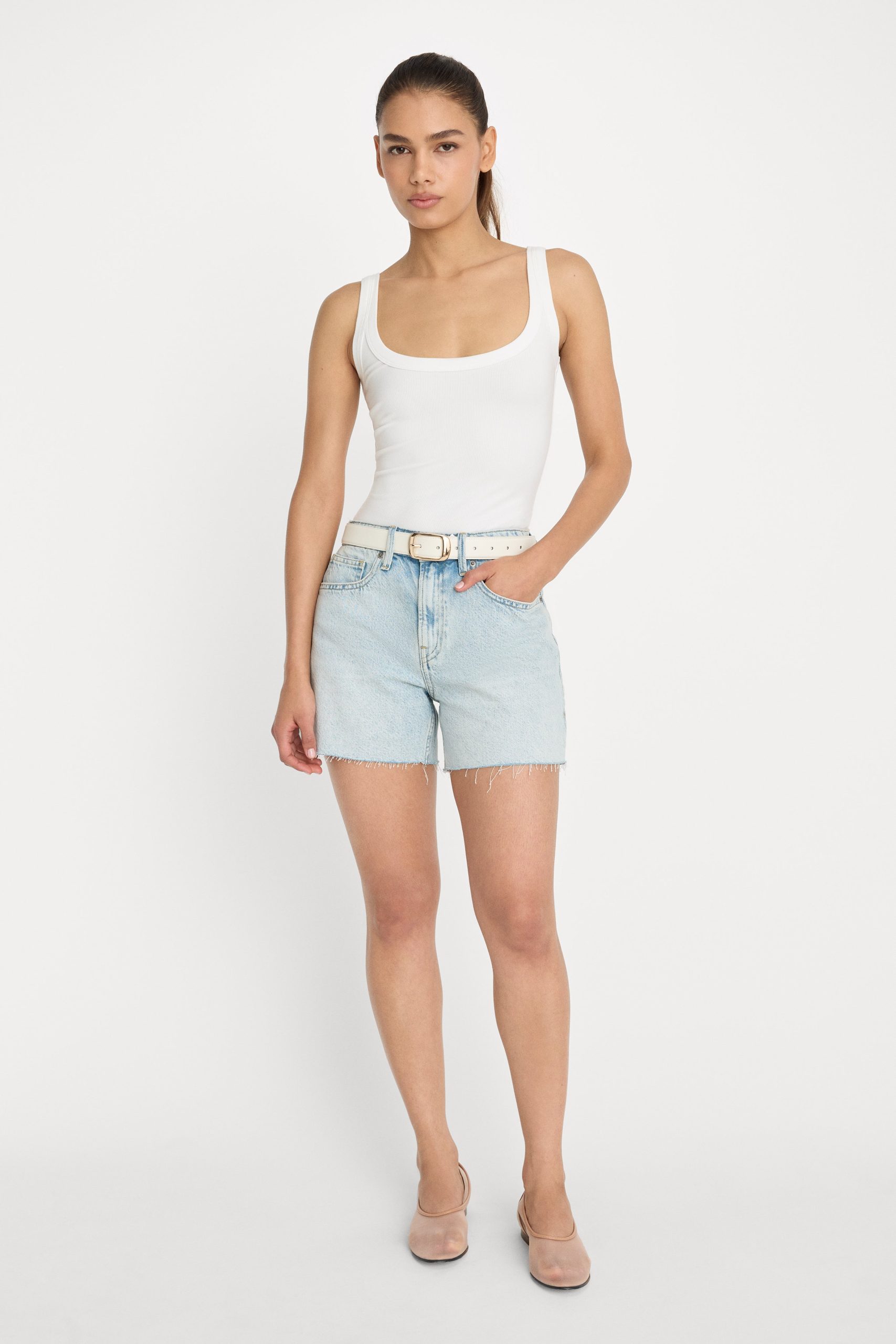 MODAL RIB TANK BODYSUIT | CHALK - Image 3