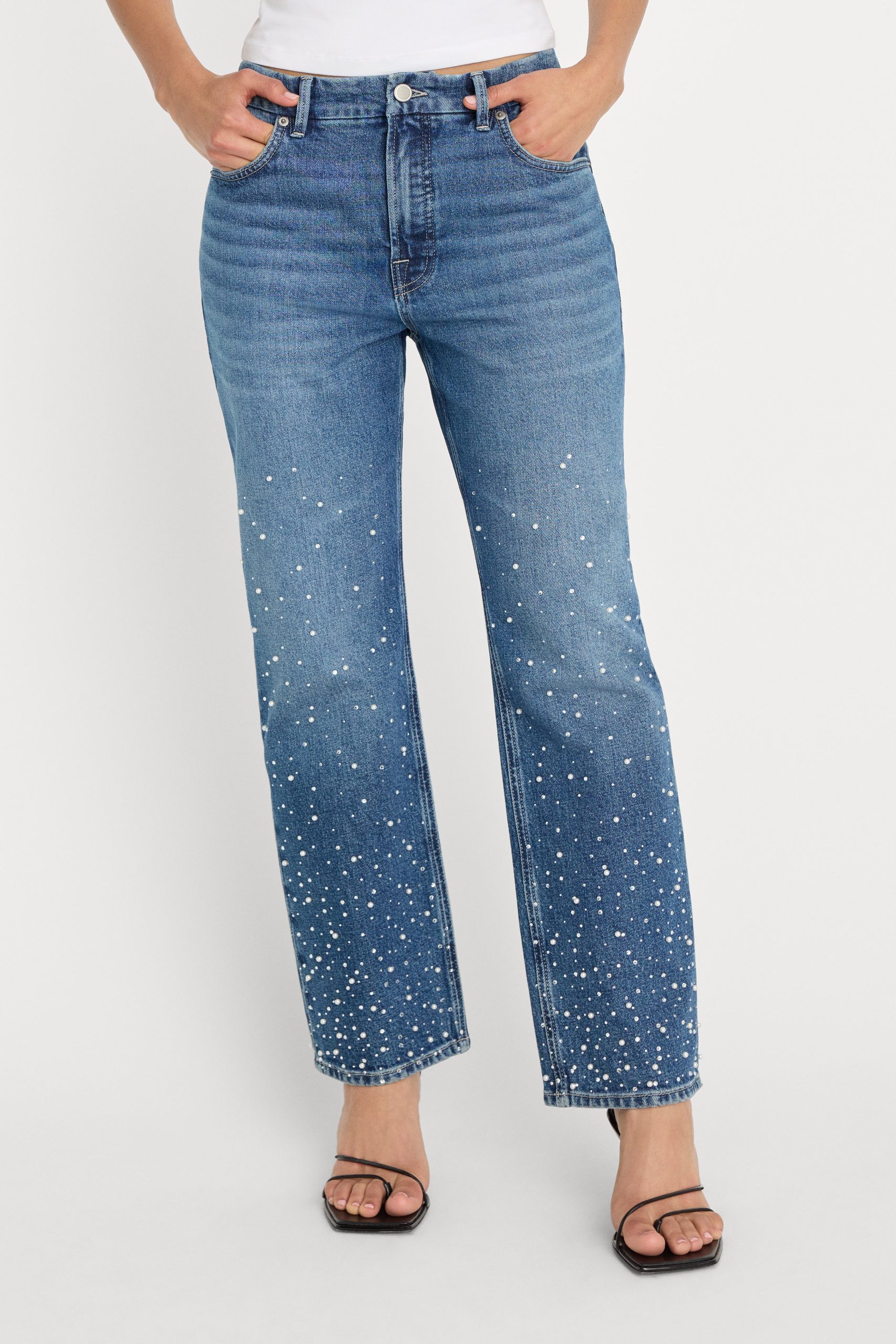 GOOD ICON STRAIGHT ANKLE PEARL JEANS | INDIGO1186 - Image 2