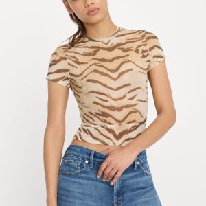 MESH BABY TEE | BROWN TIGER