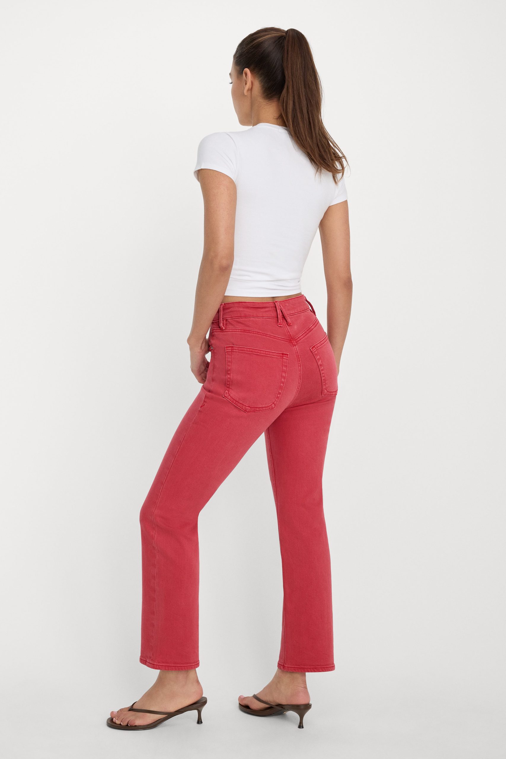 GOOD ICON ANKLE JEANS | CHERRY RED - Image 5