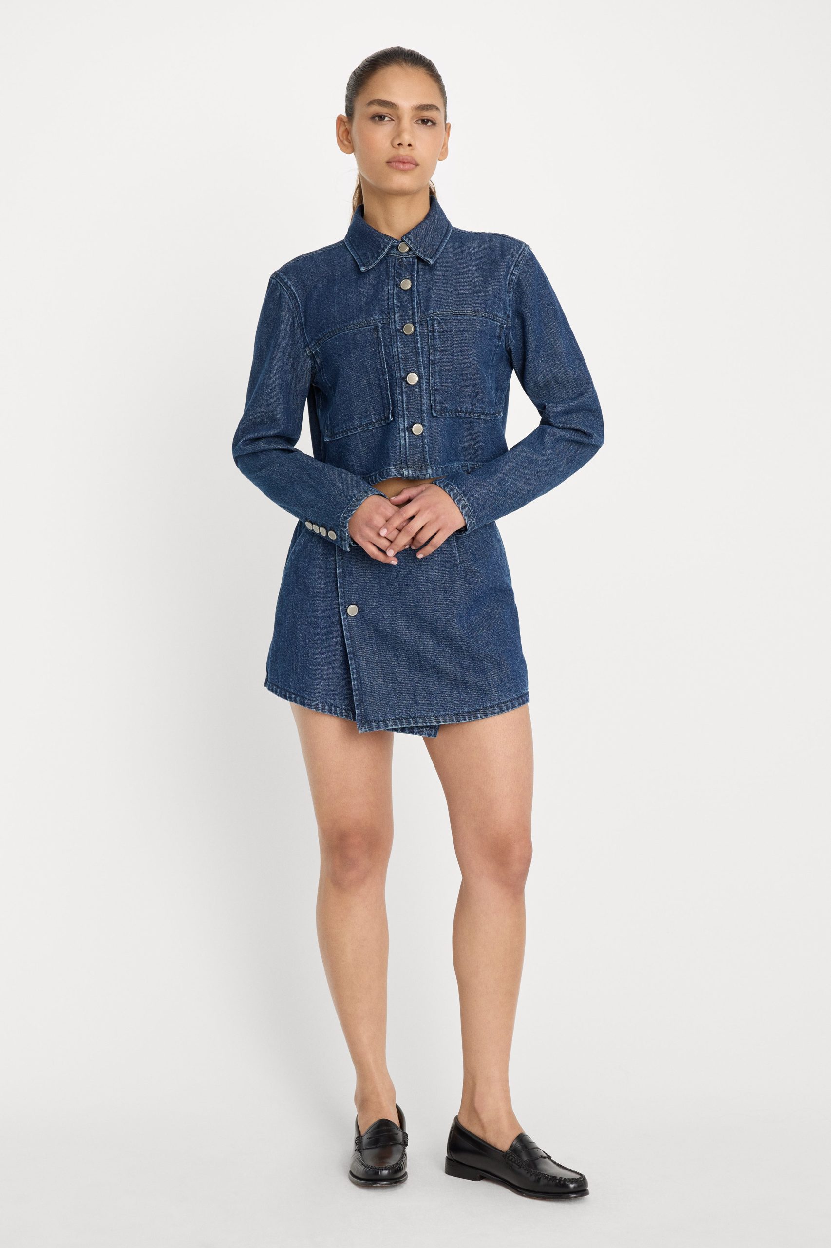 DENIM CROPPED JACKET | INDIGO1187 - Image 5