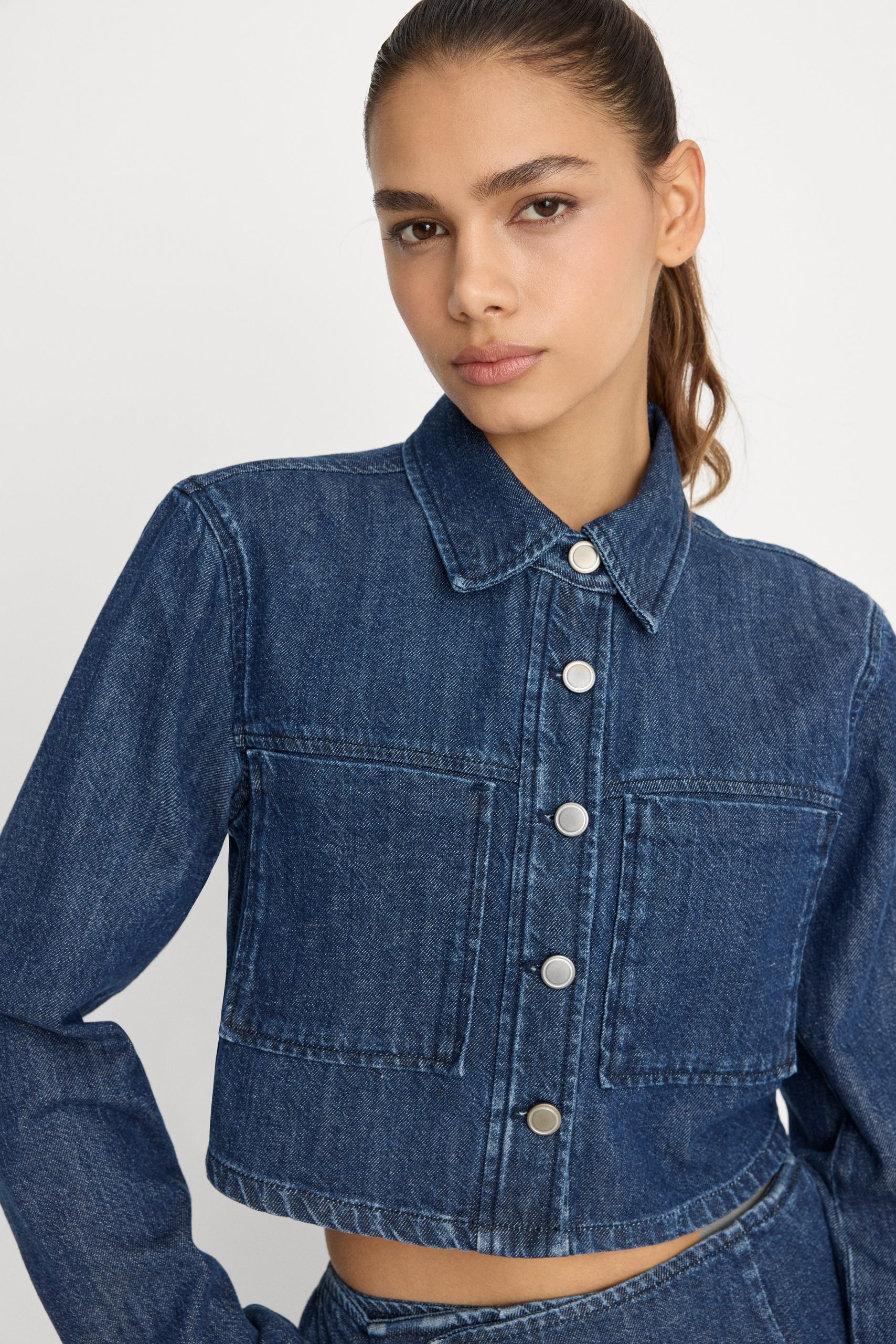 DENIM CROPPED JACKET | INDIGO1187