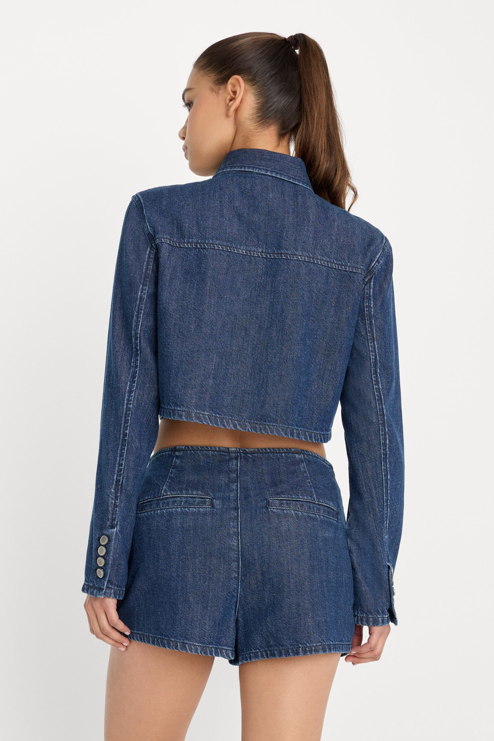 DENIM CROPPED JACKET | INDIGO1187 - Image 6