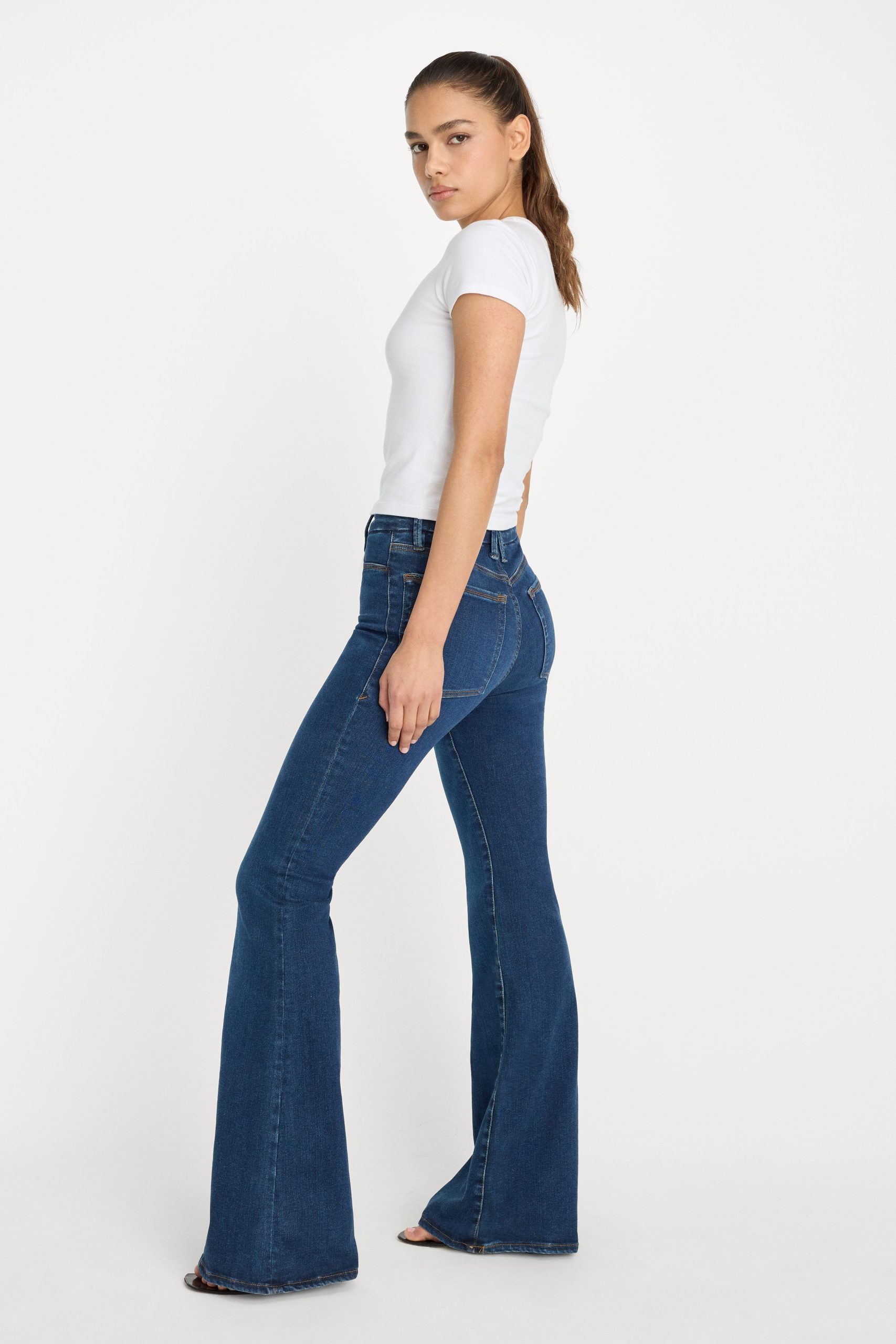 POWER STRETCH PULL-ON FLARE JEANS | INDIGO491 - Image 3