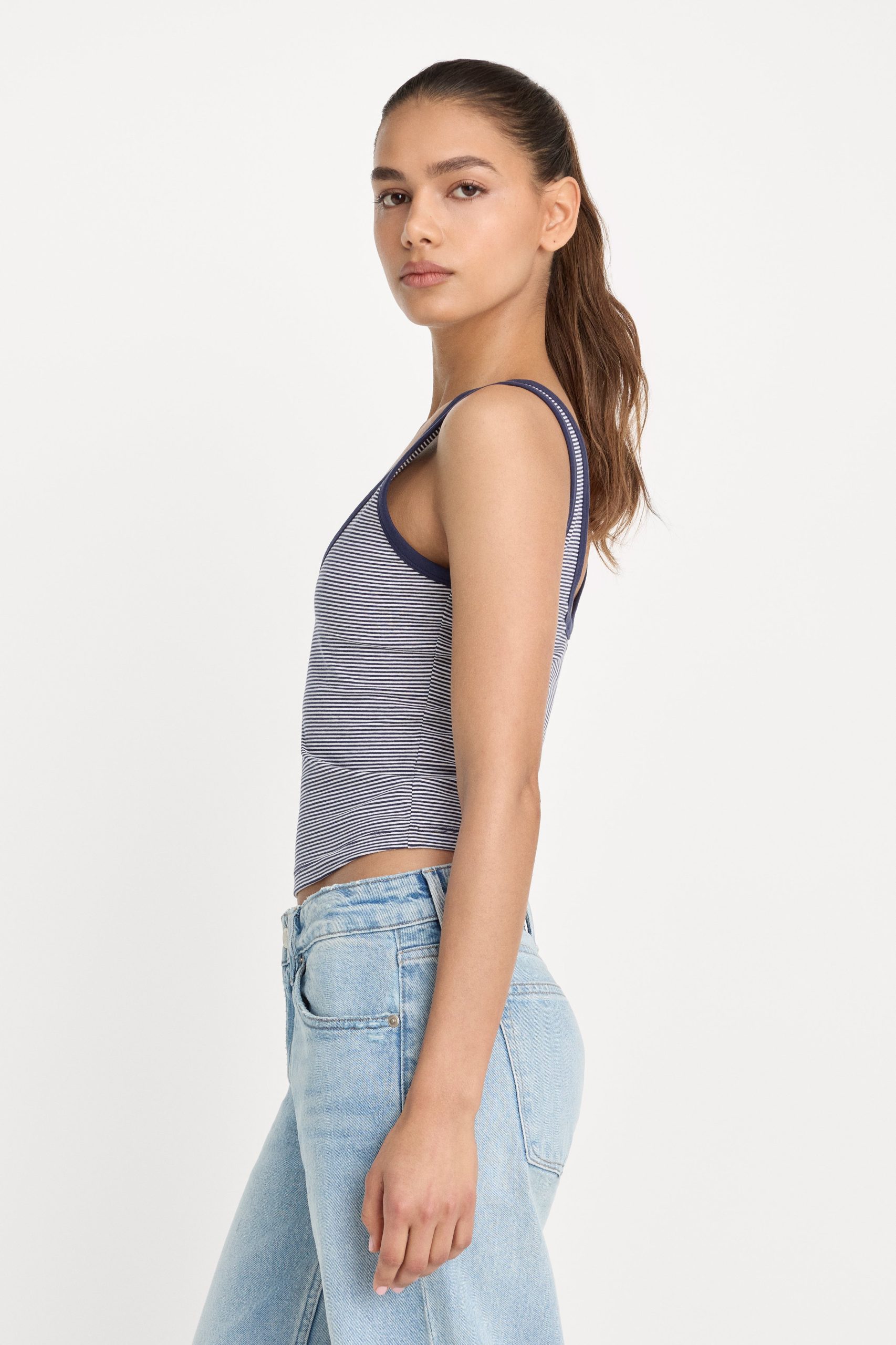 SUPER STRETCH RINGER TANK | HORIZON STRIPE - Image 4