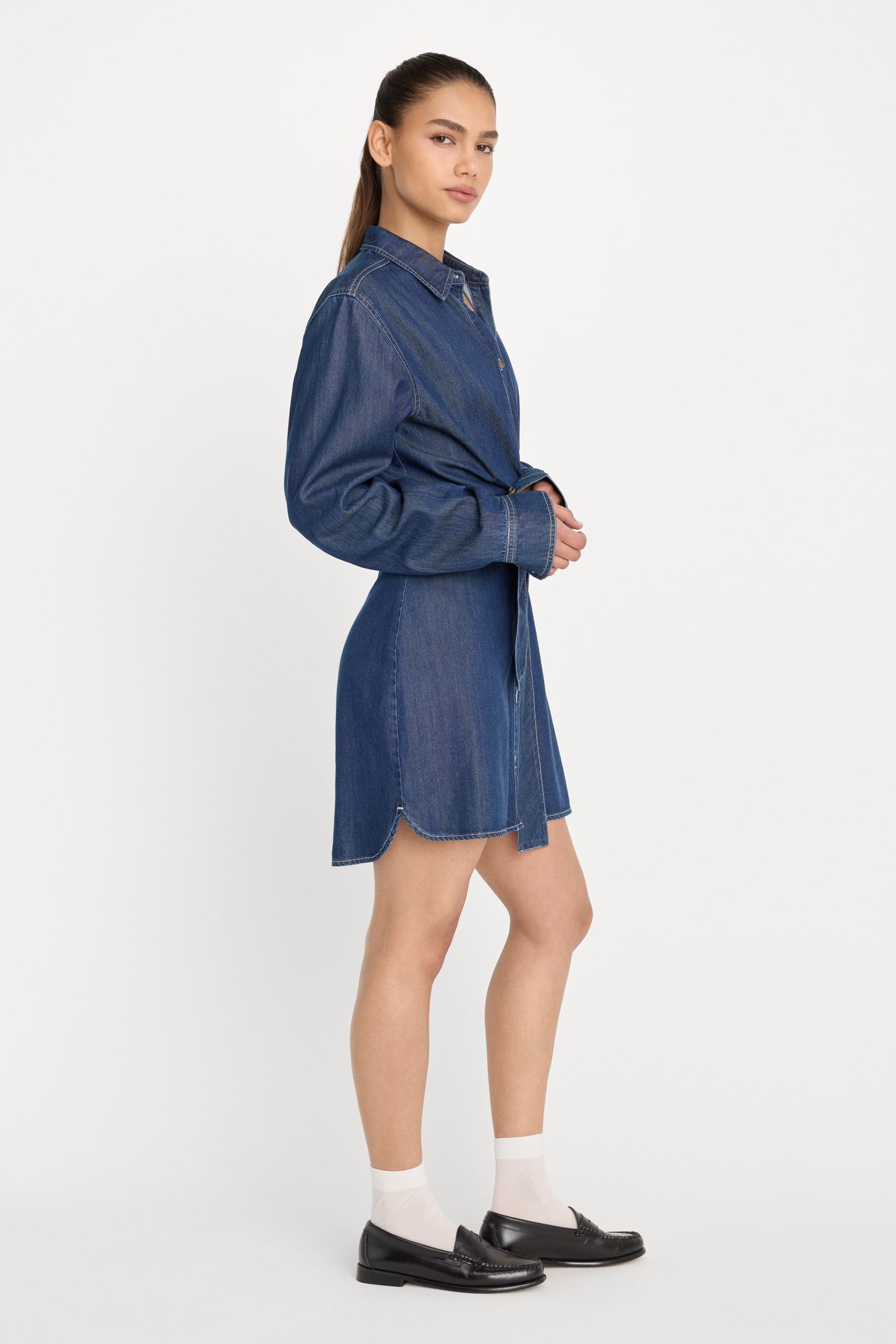 DENIM WRAP SHIRT DRESS | INDIGO1187 - Image 2