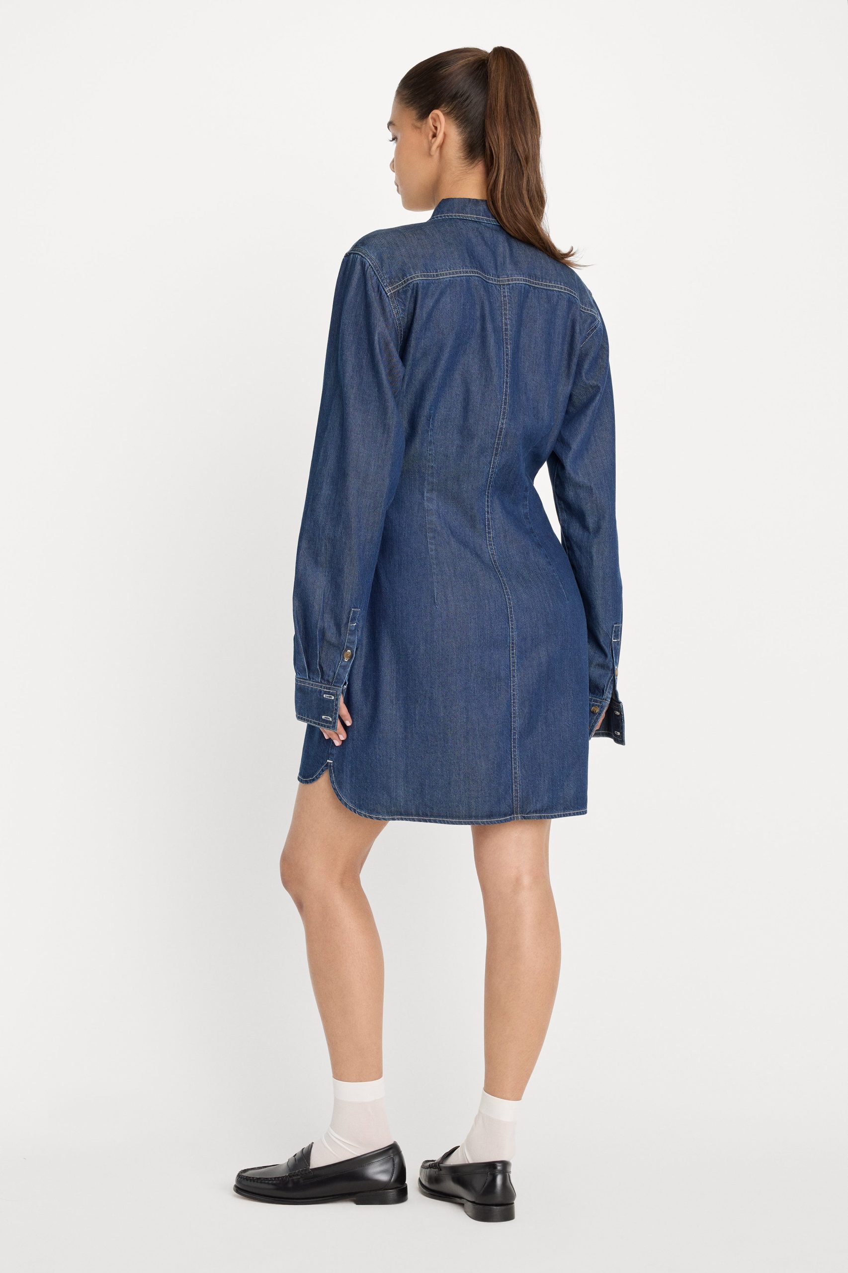 DENIM WRAP SHIRT DRESS | INDIGO1187 - Image 4