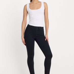 POWER STRETCH PULL-ON SKINNY JEANS | BLACK001