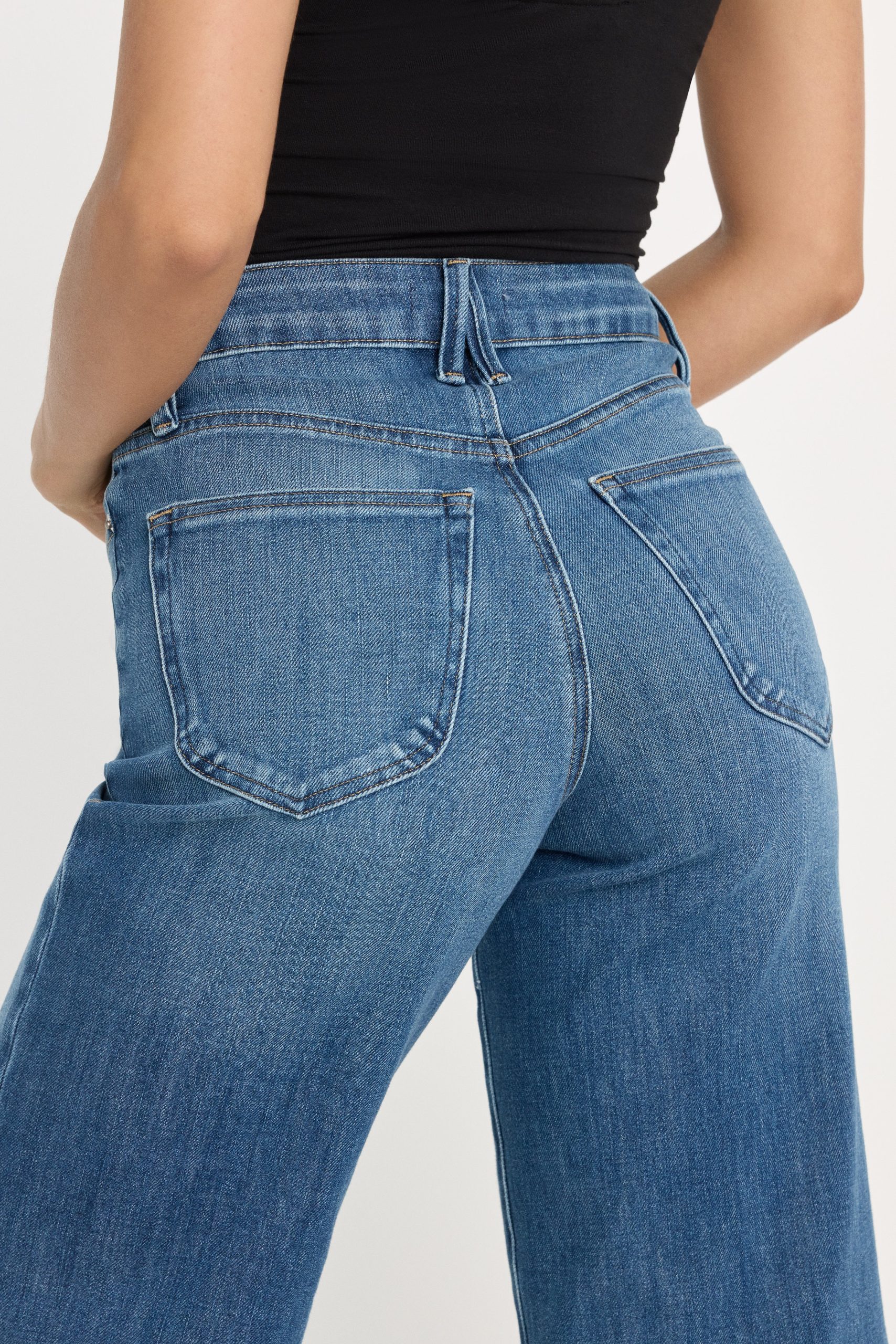 SOFT TECH GOOD WAIST PALAZZO CROPPED JEANS | INDIGO1213 - Image 6