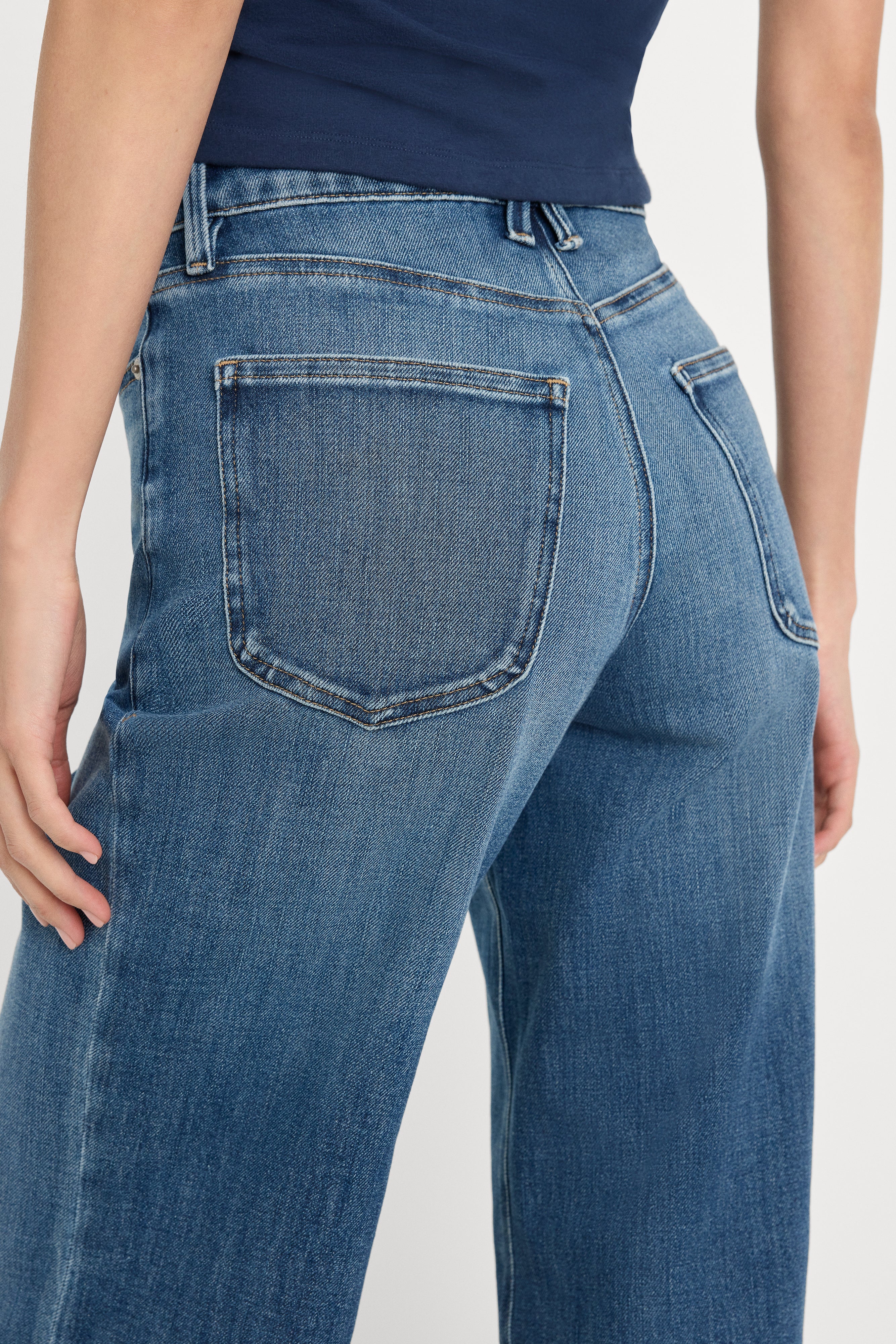 SOFT TECH GOOD WAIST PALAZZO ANKLE JEANS | INDIGO1281 - Image 6