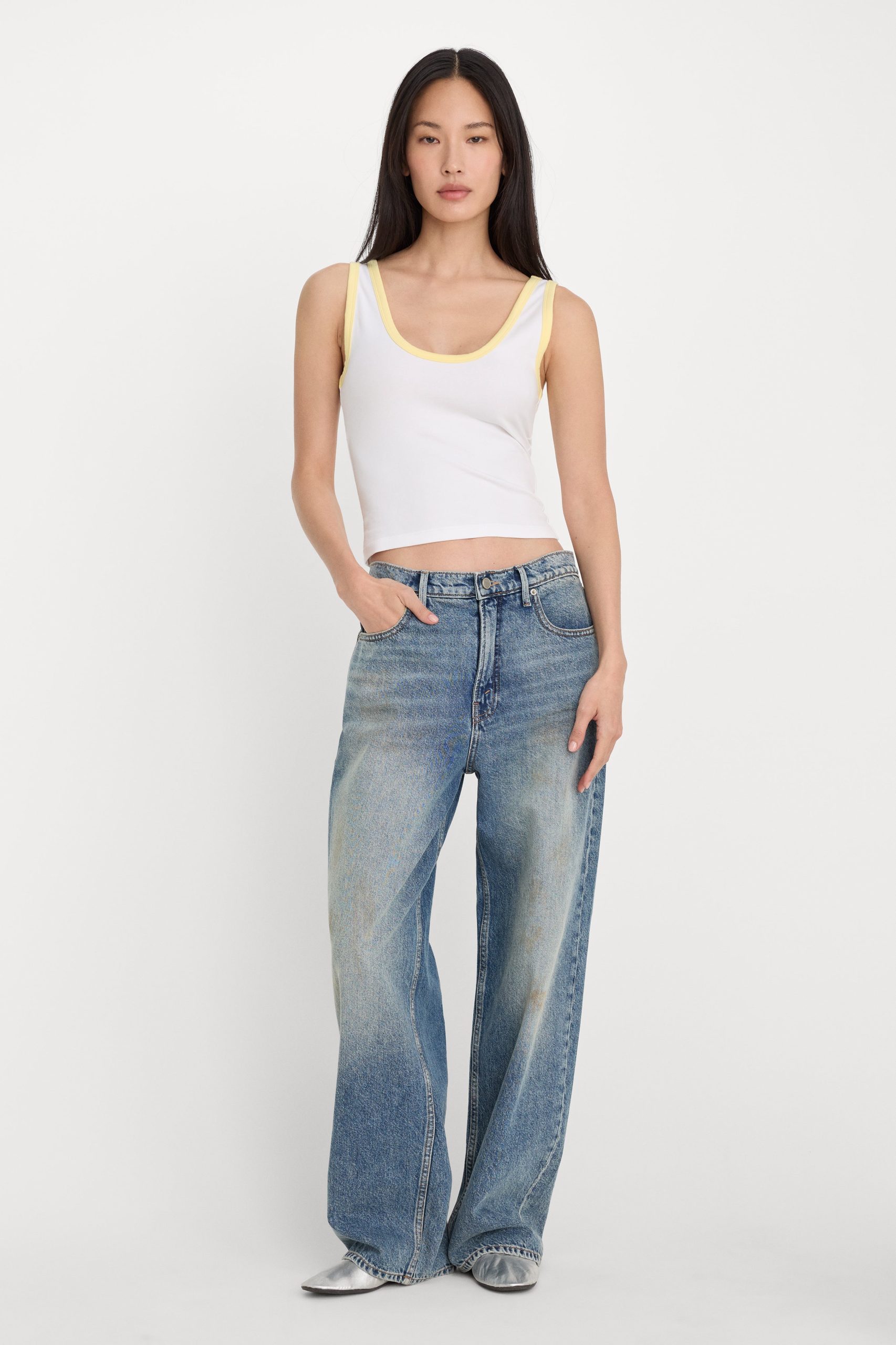 SUPER STRETCH RINGER TANK | WHITE001 - Image 3