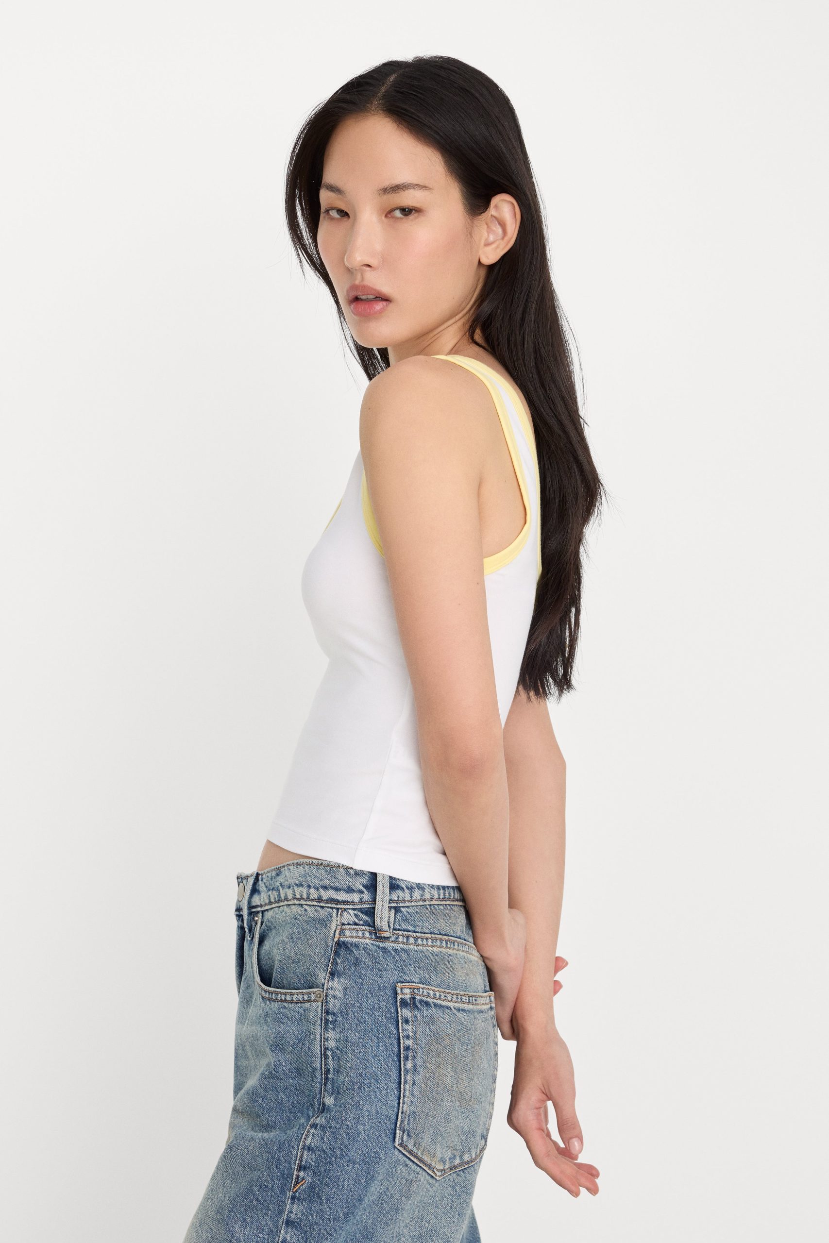 SUPER STRETCH RINGER TANK | WHITE001 - Image 4