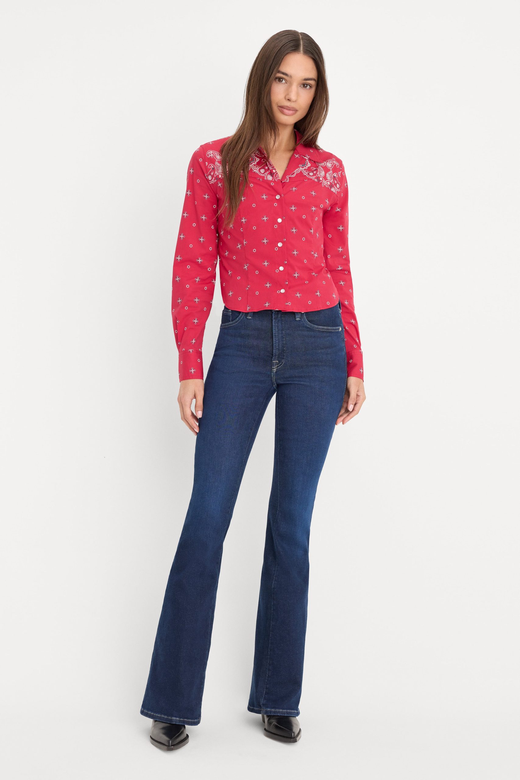 DOLLY TAILORED POPLIN SHIRT | FLARE BANDANA PRINT - Image 4