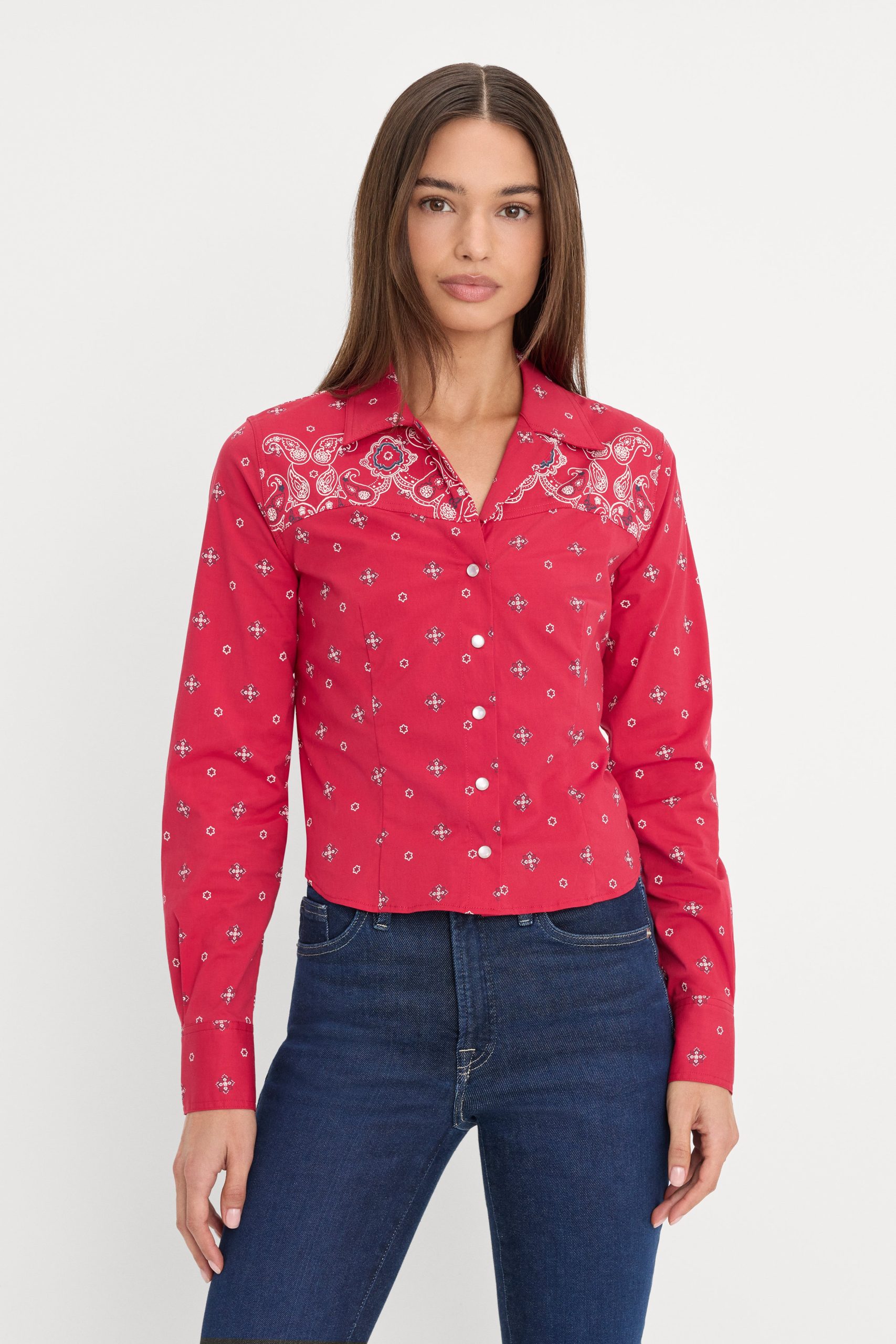 DOLLY TAILORED POPLIN SHIRT | FLARE BANDANA PRINT