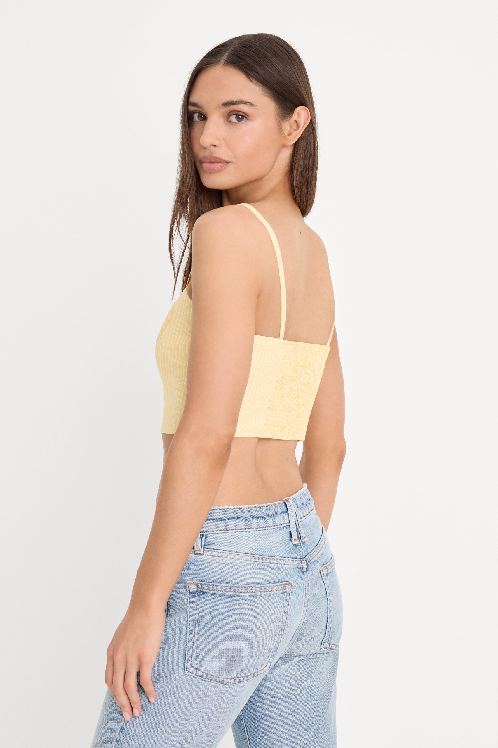 POPLIN BUSTIER CAMI TOP | BUTTERBEAM STRIPE - Image 2