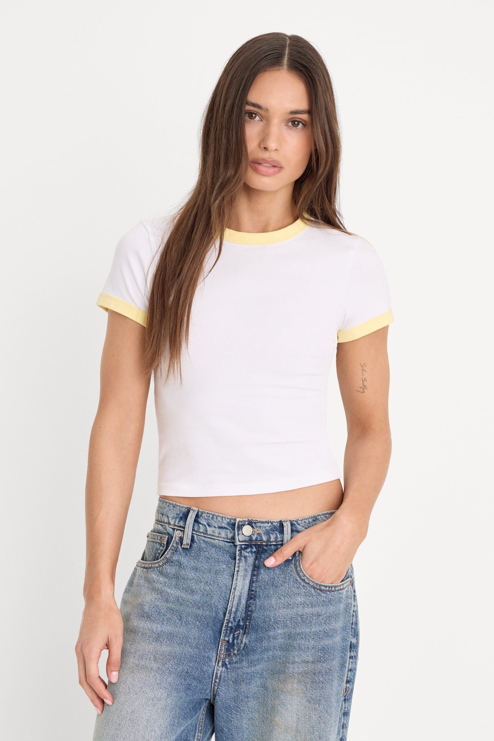 THE RINGER BABY TEE | WHITE001