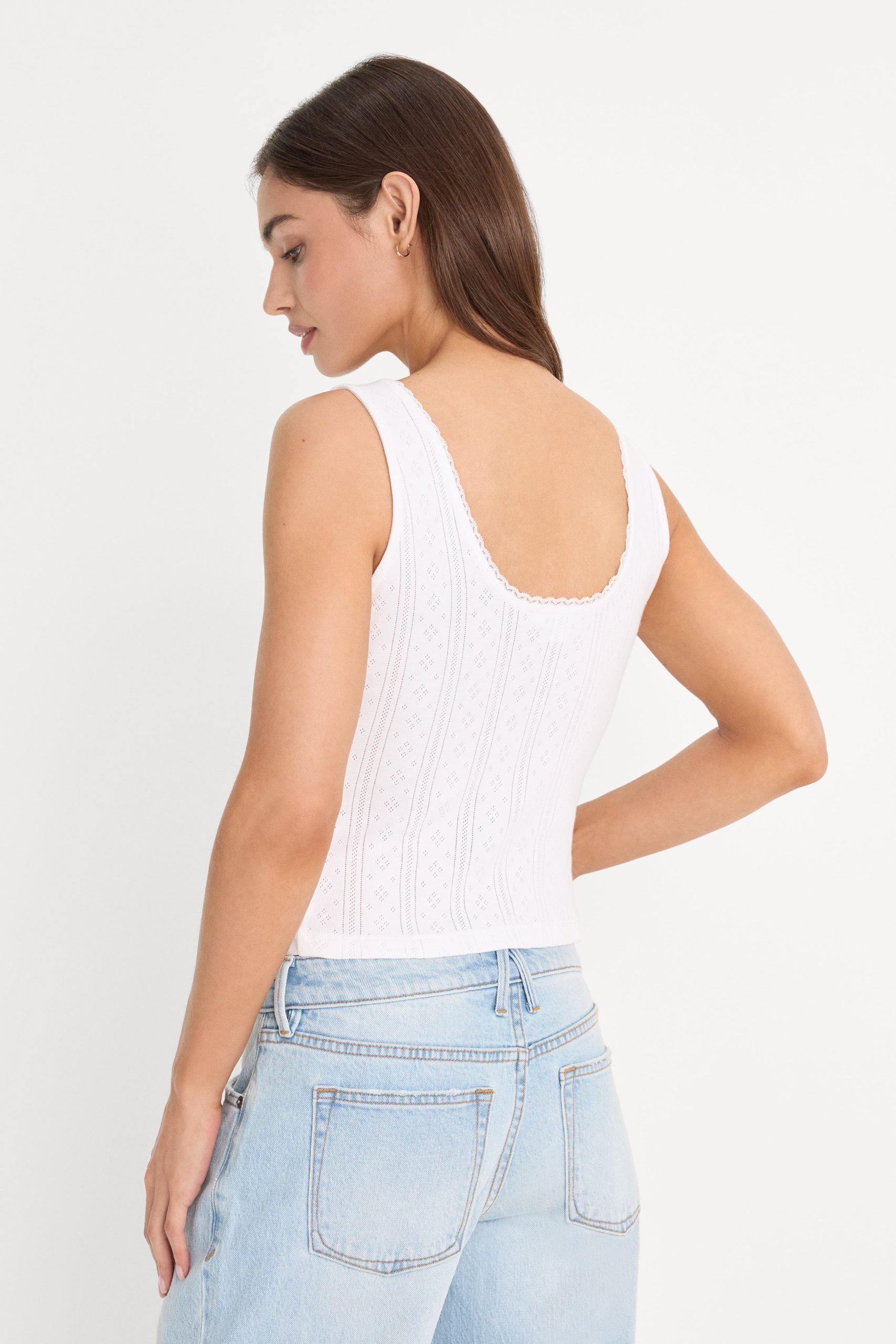 THE POINTELLE BUTTON DOWN TANK | WHITE001 - Image 4