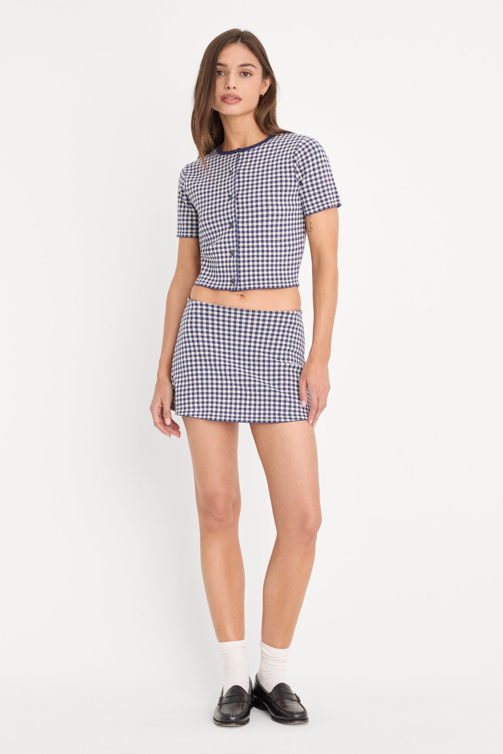 THE KEEPSAKE CARDIGAN | NAVY GINGHAM - Image 4
