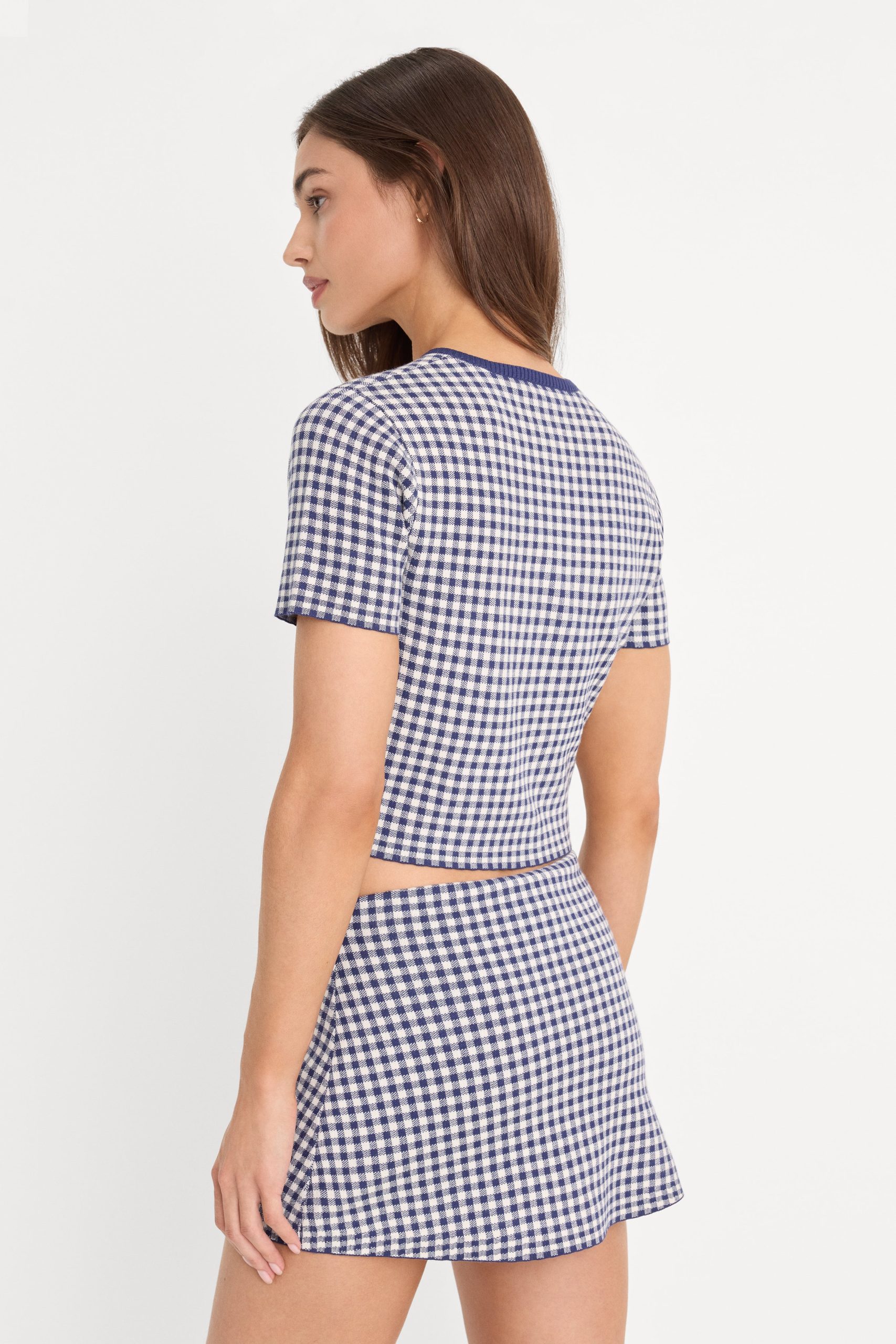 THE KEEPSAKE CARDIGAN | NAVY GINGHAM - Image 5
