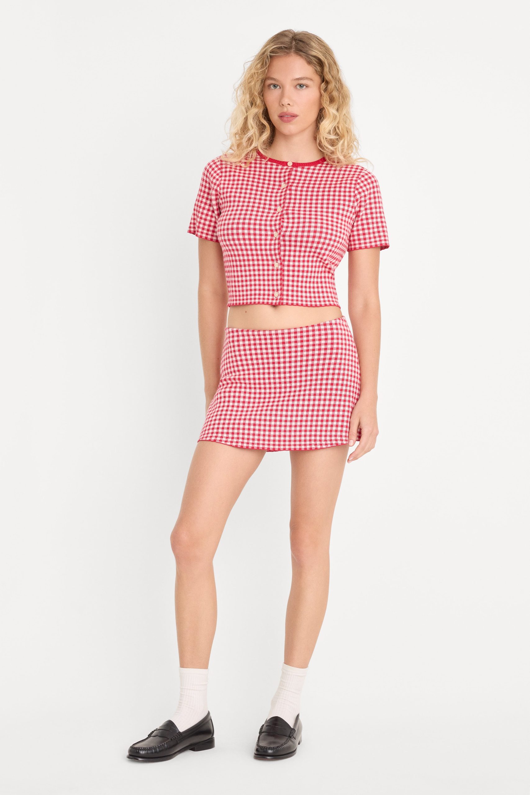 THE KEEPSAKE CARDIGAN | CHERRY GINGHAM - Image 3