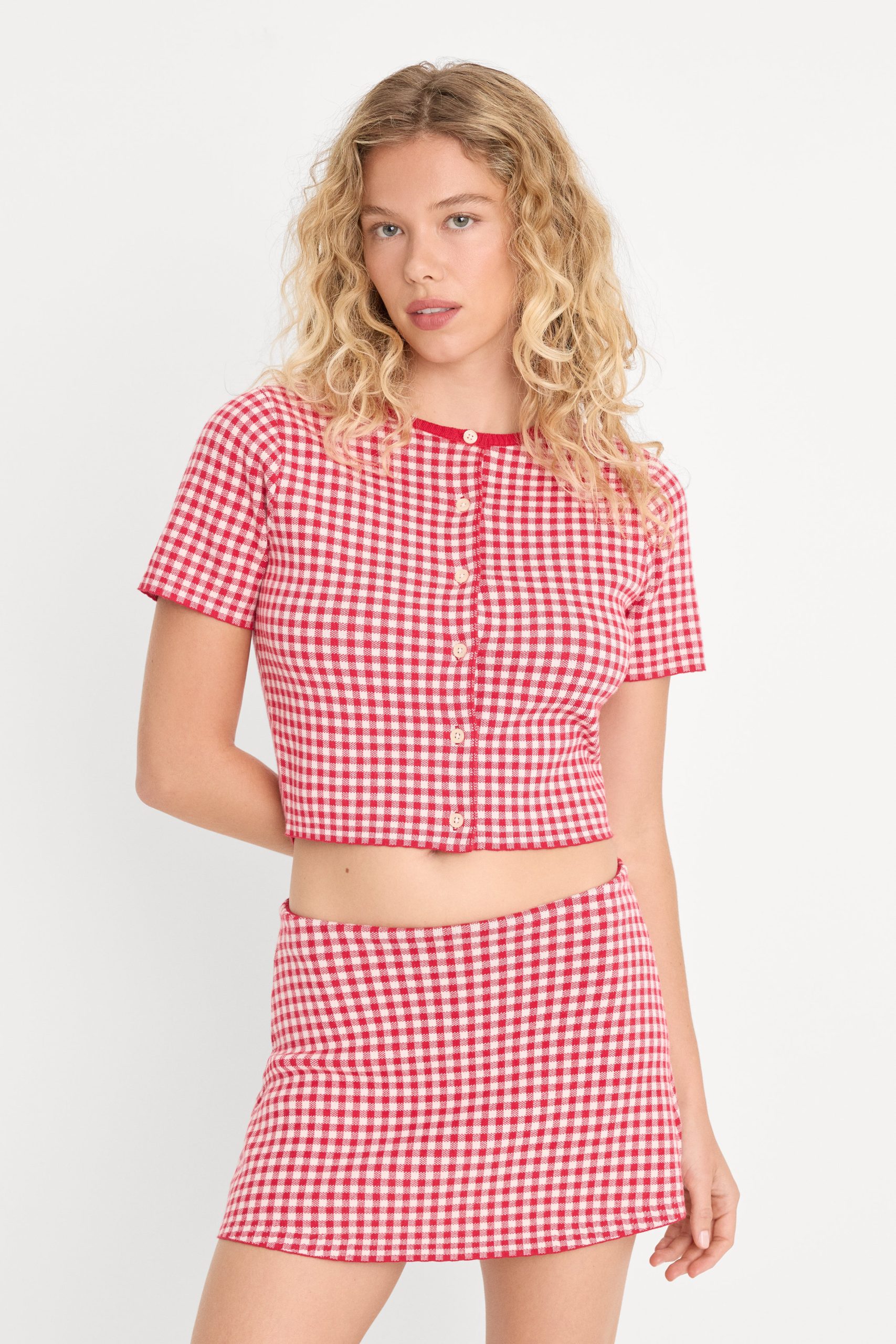 THE KEEPSAKE CARDIGAN | CHERRY GINGHAM
