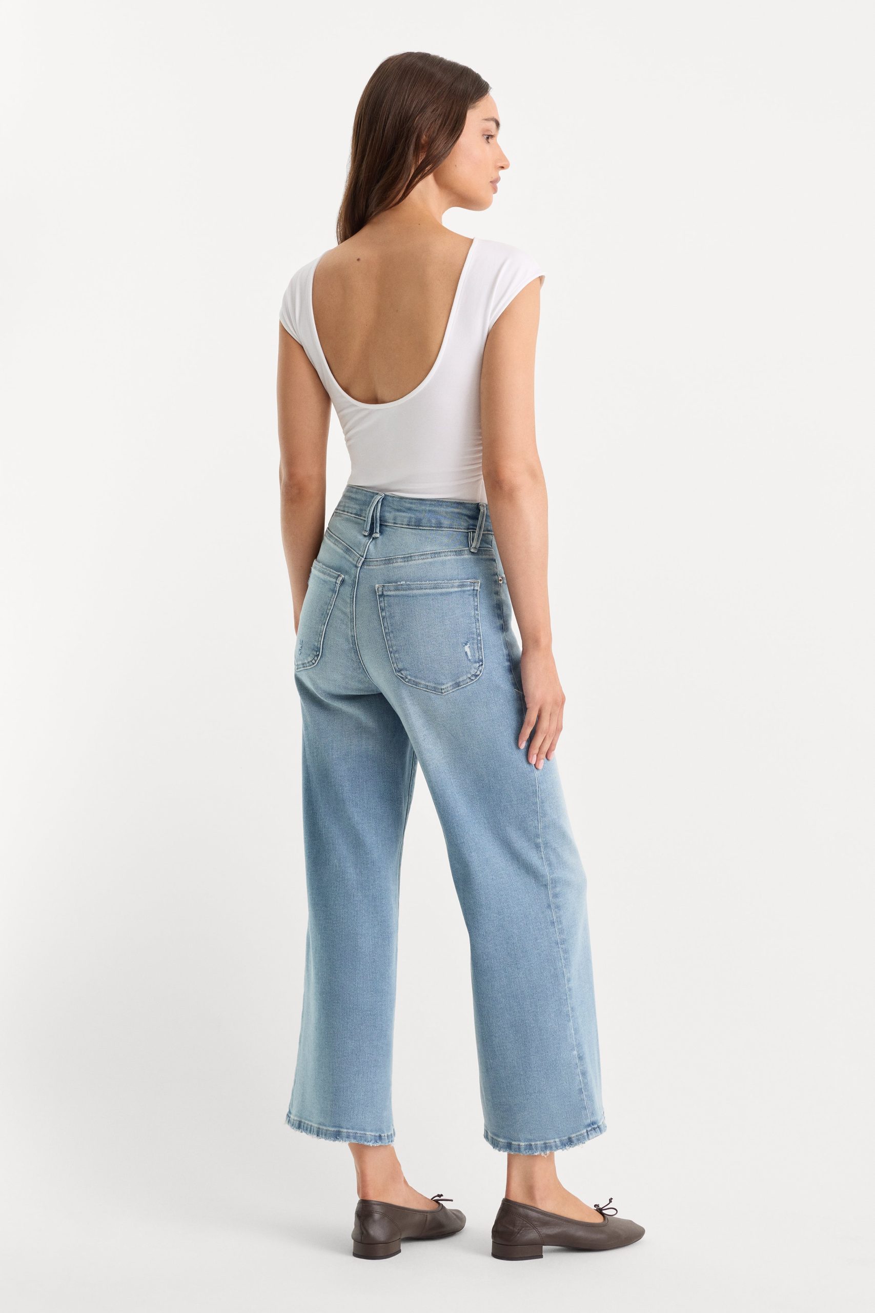 SOFT TECH GOOD WAIST PALAZZO CROPPED JEANS | INDIGO1225 - Image 5