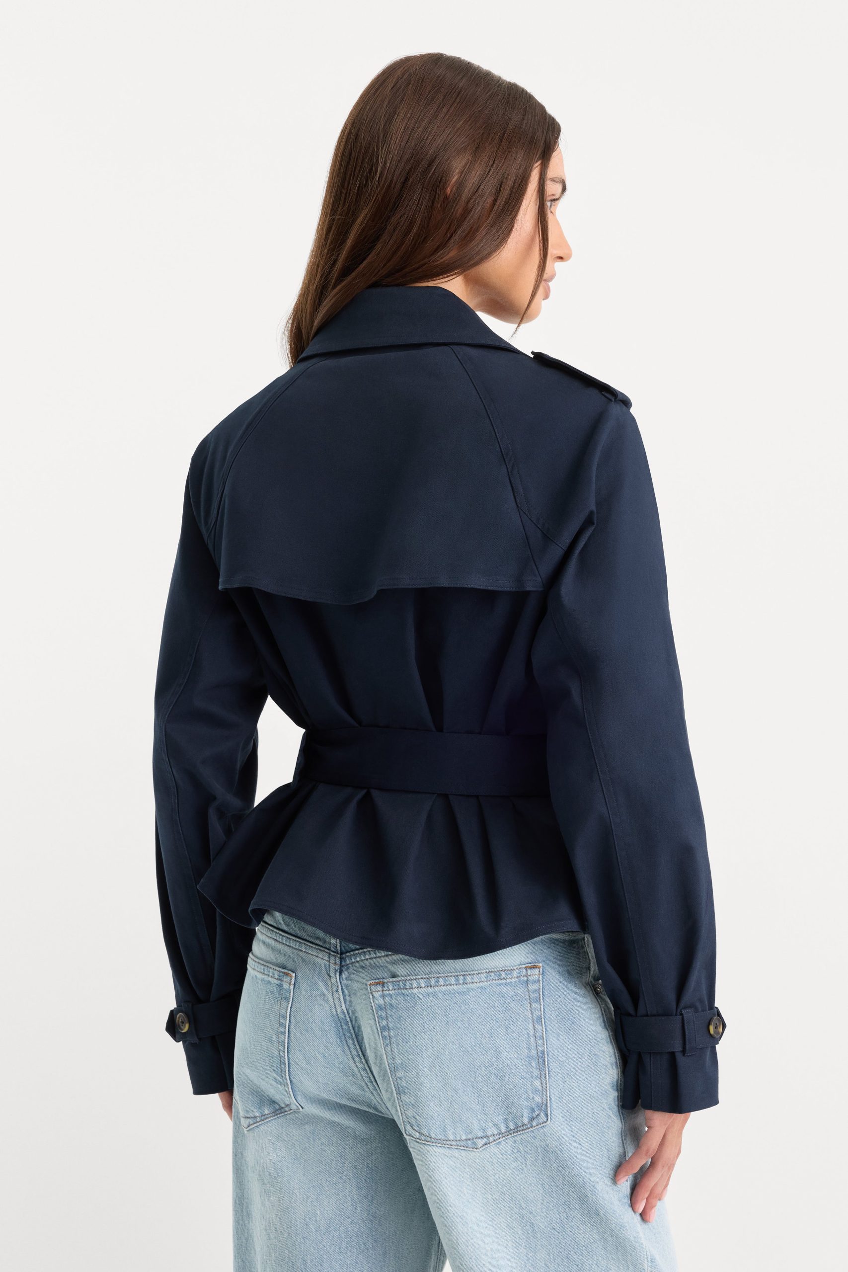 THE CROPPED TRENCH JACKET | NEW NAVY002 - Image 2
